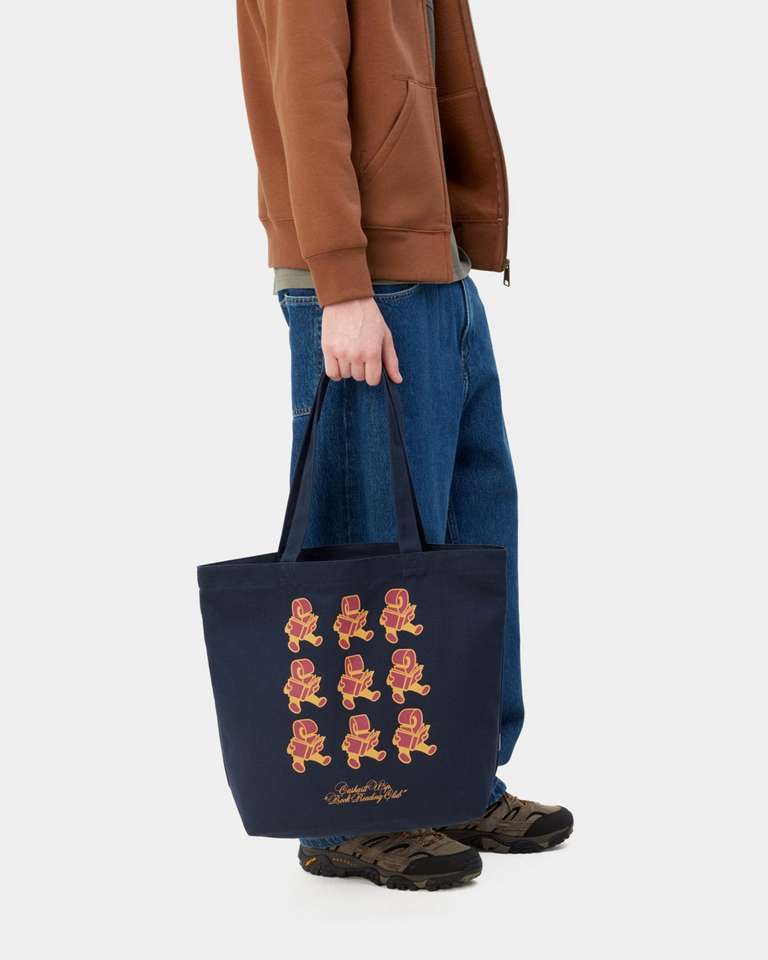 Canvas Graphic Tote - Reading Club Print / Blue