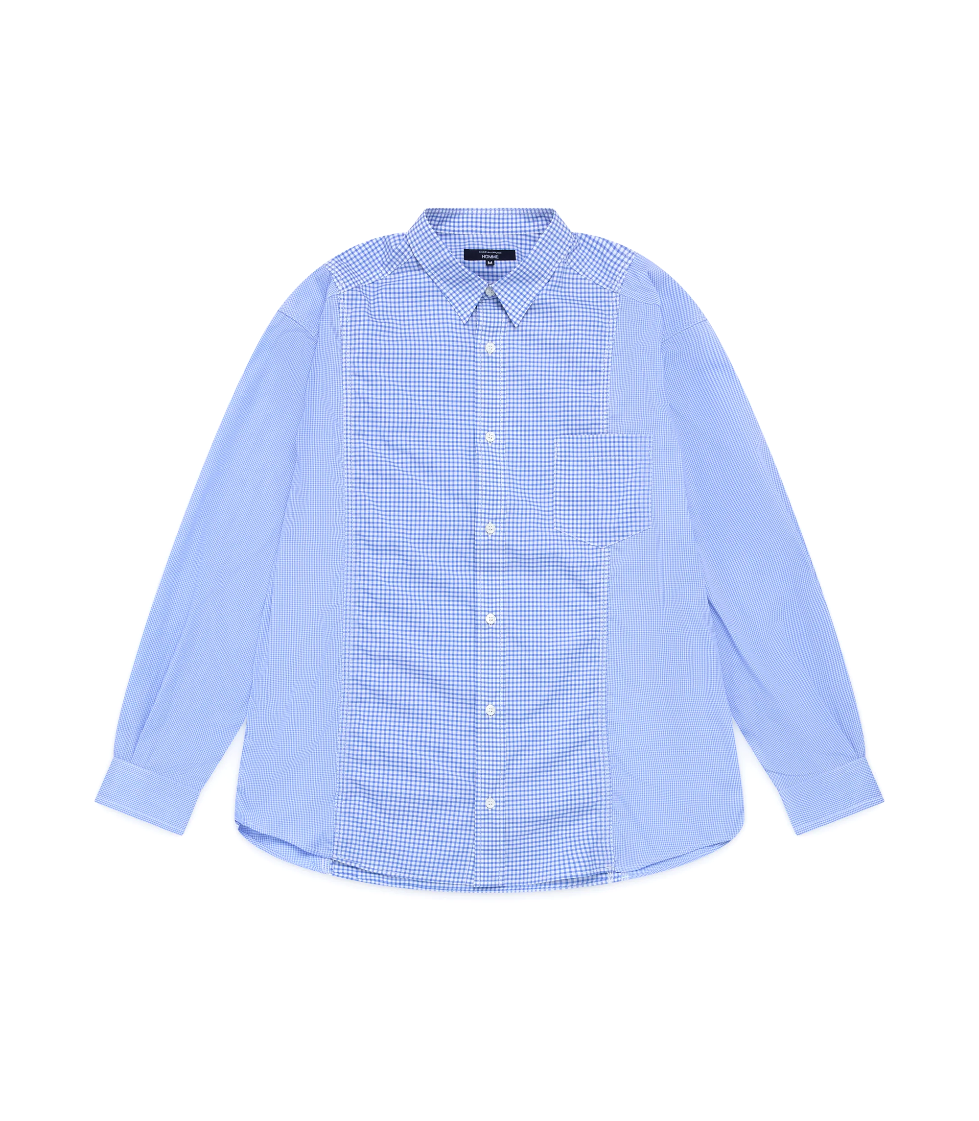 Gingham Panel Shirt - Saxe / White