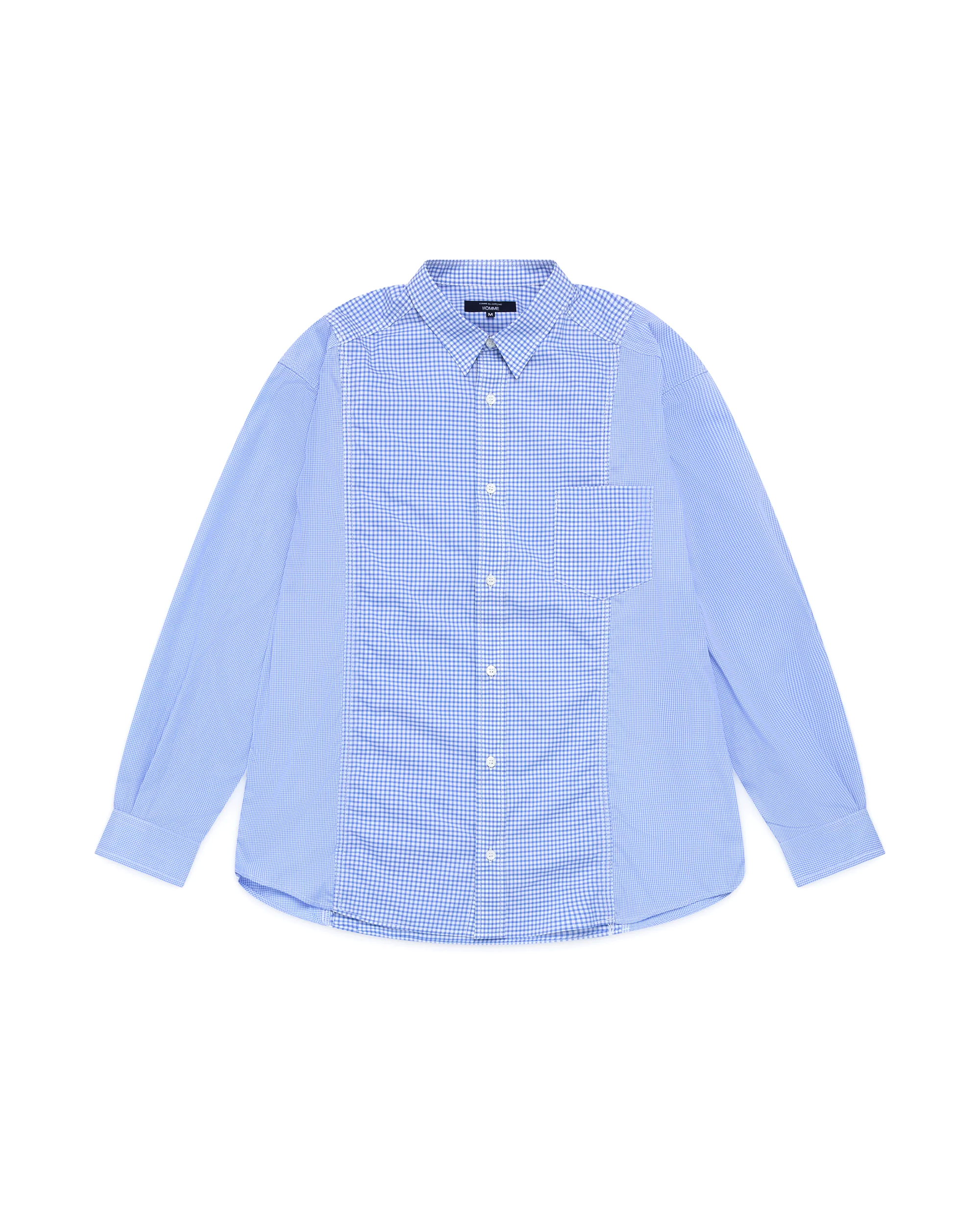 Gingham Panel Shirt - Saxe / White