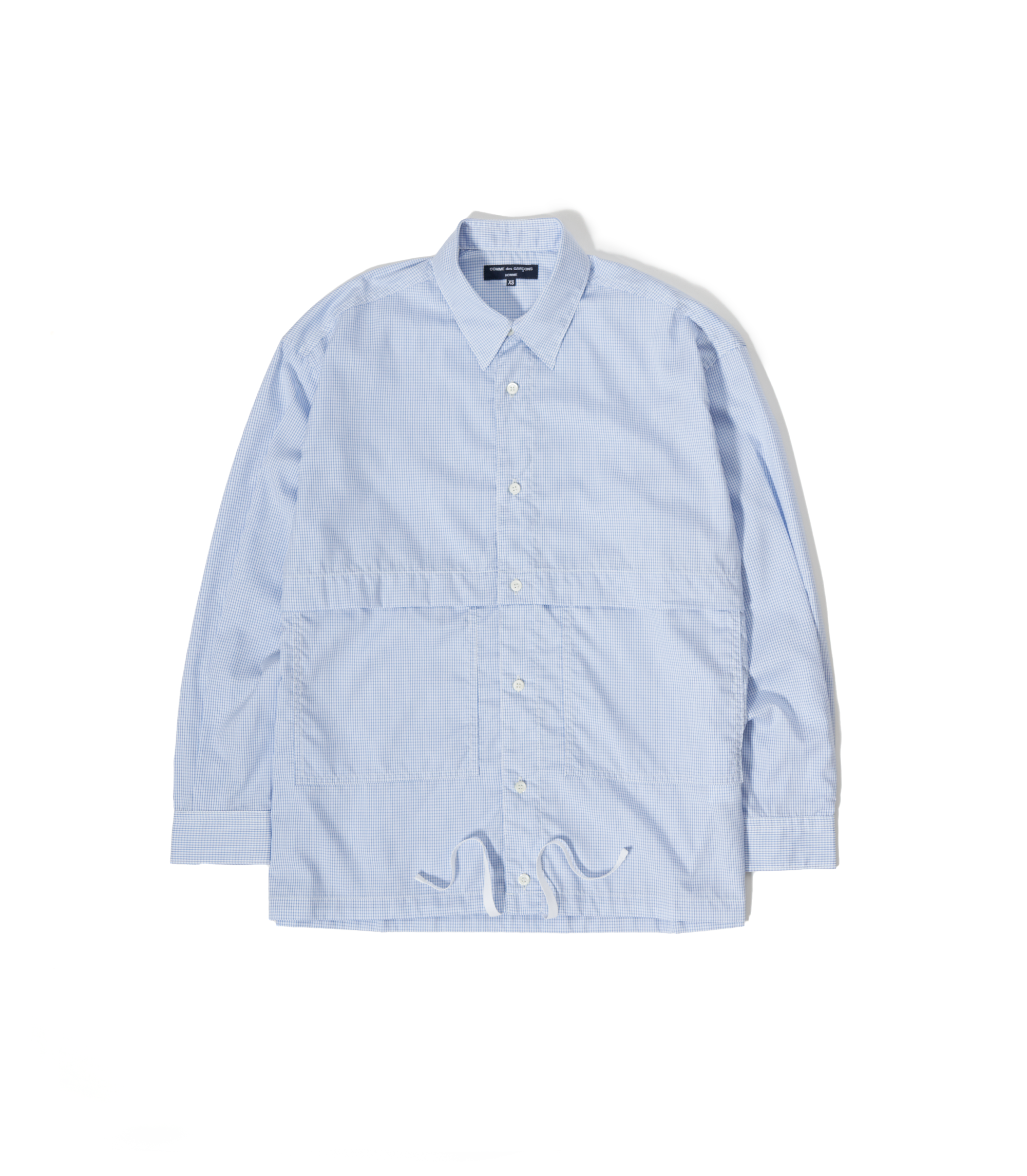 Pocket Drawstring Shirt - Blue