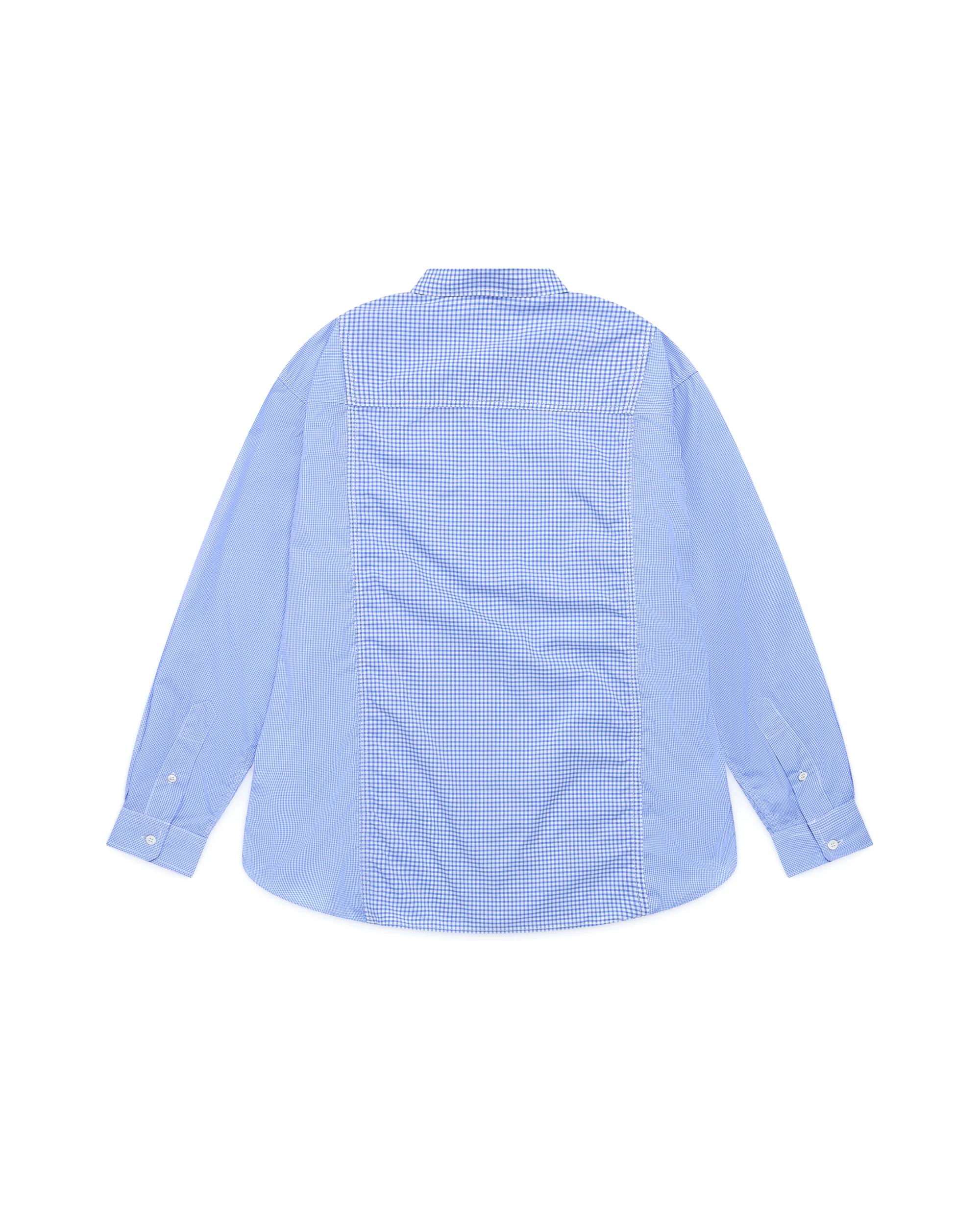 Gingham Panel Shirt - Saxe / White