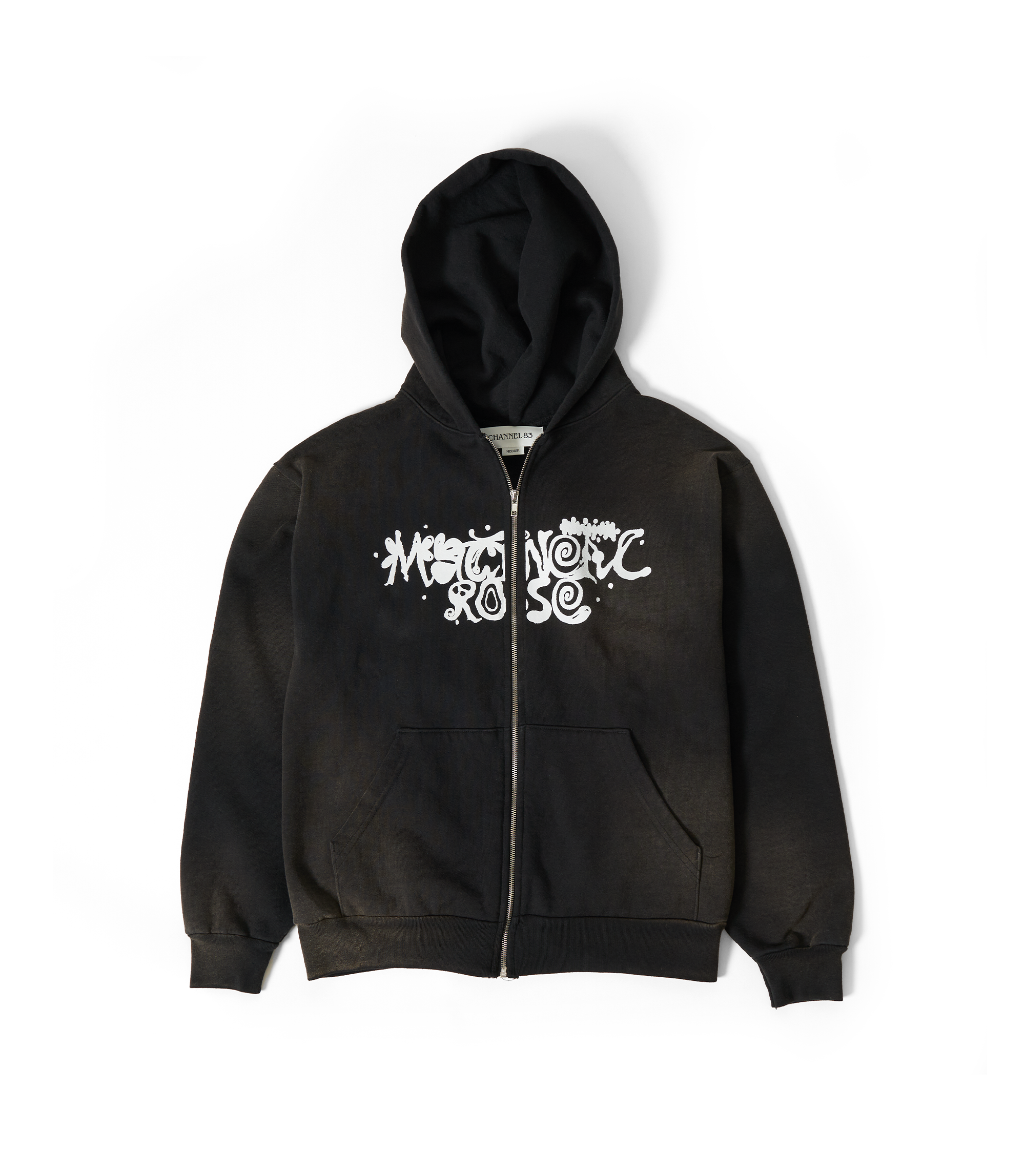 Magnetic Rose Zippered Hoodie - Cold Brew Dyed