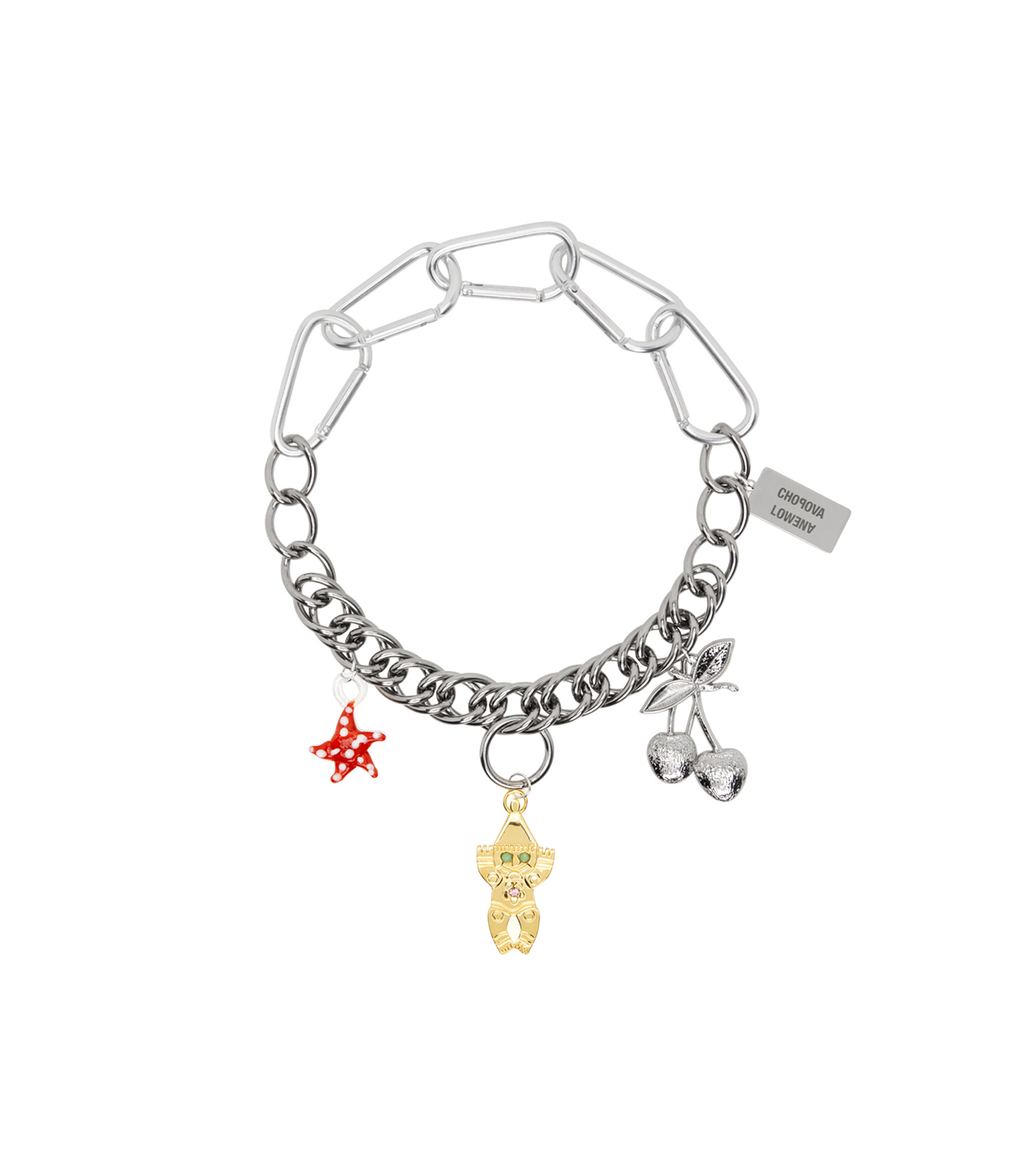 Gnome Cherry Star Necklace - Silver