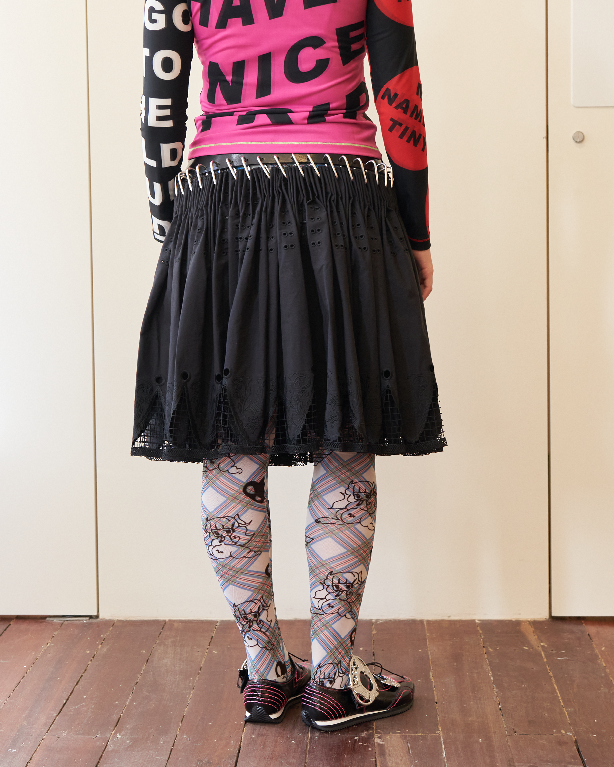 Bunny Girl Argyle Mesh Leggings - Blue