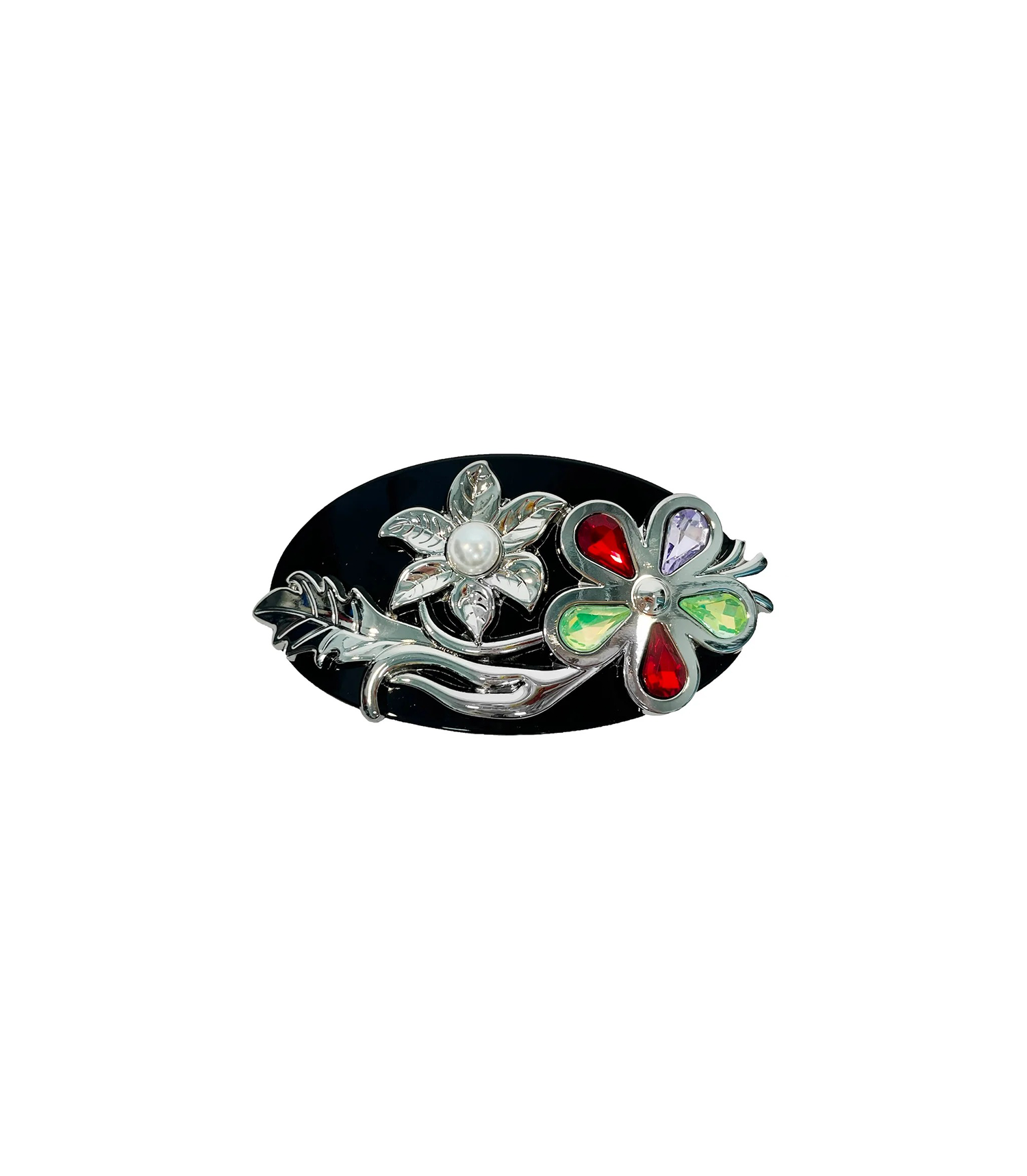 Mini Rainbow Bouquet Hair Clips - Silver