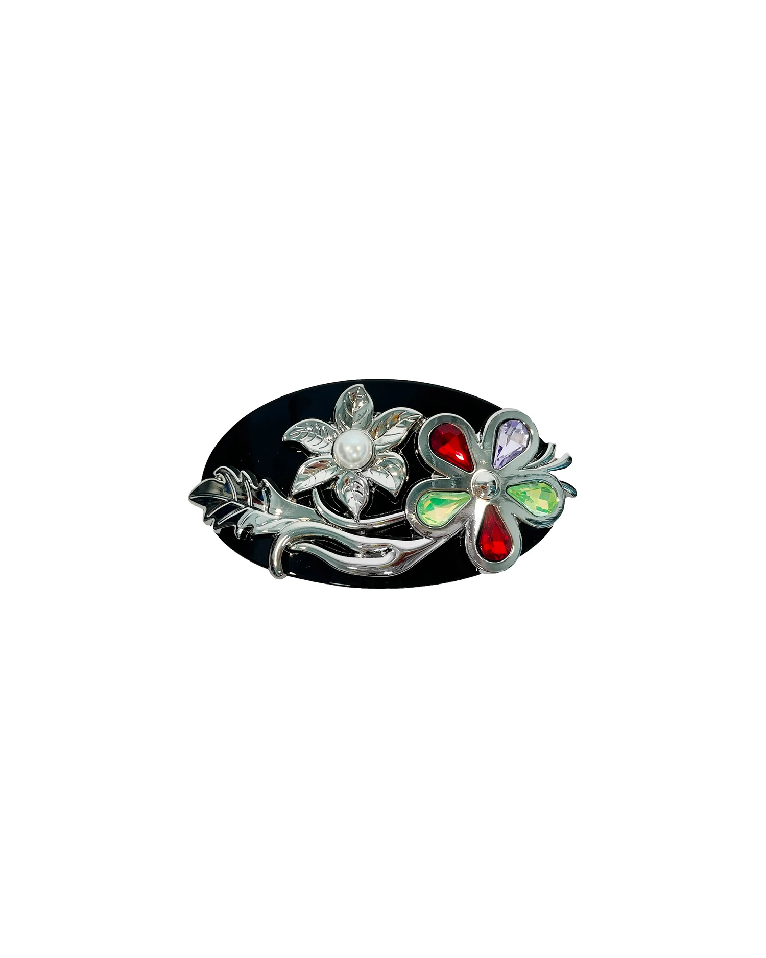 Mini Rainbow Bouquet Hair Clips - Silver