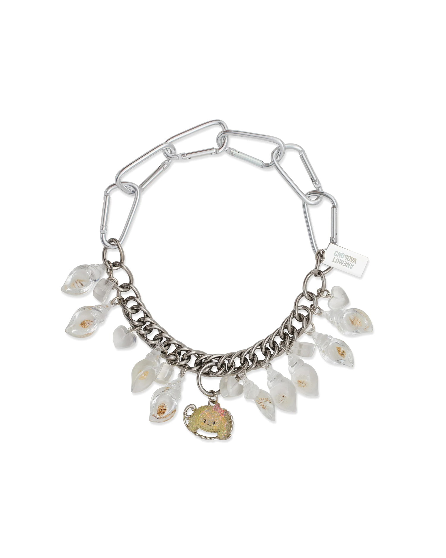 Shell and Back Necklace - Silver