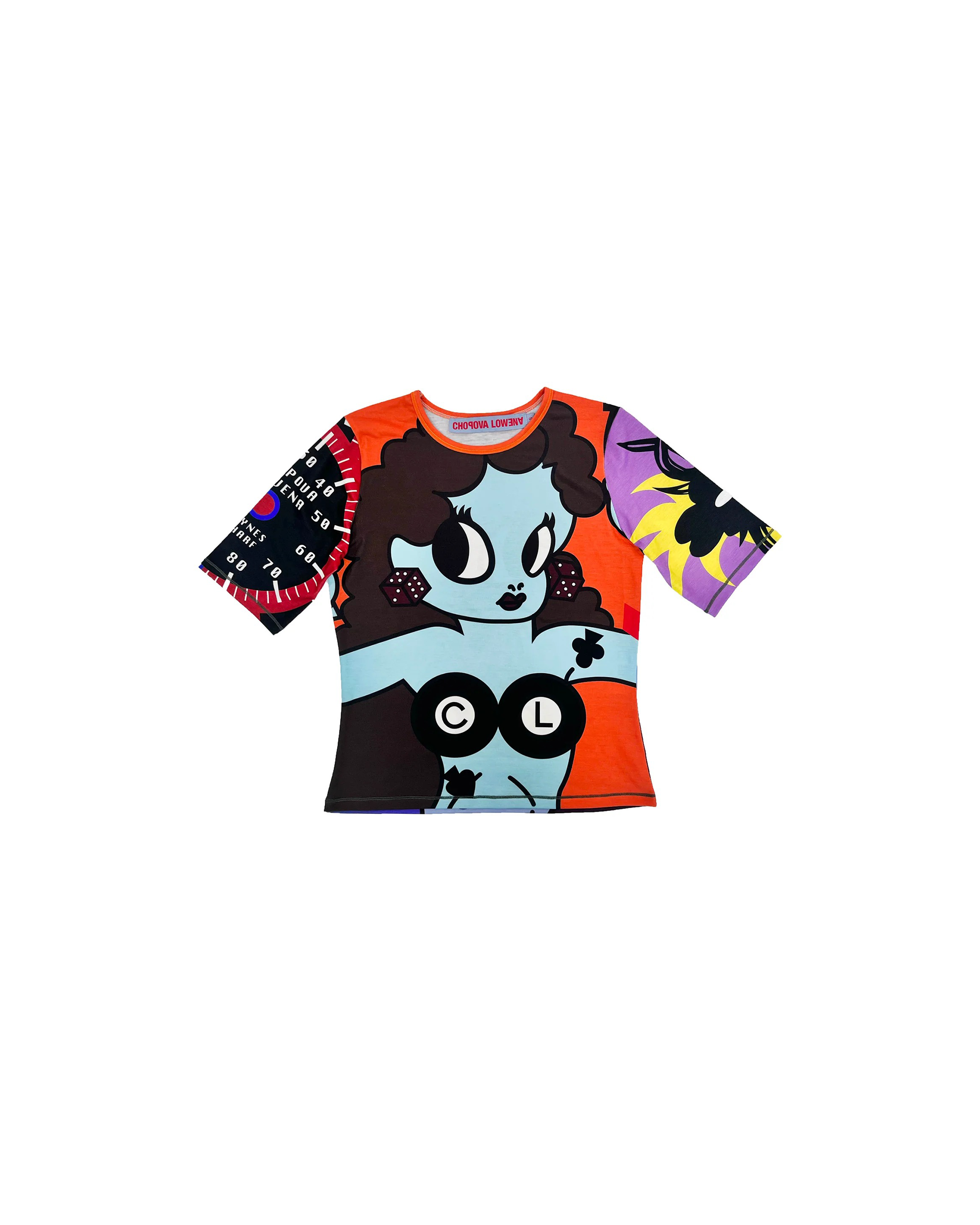Lady Luck Short Sleeve Jersey Top - Multi