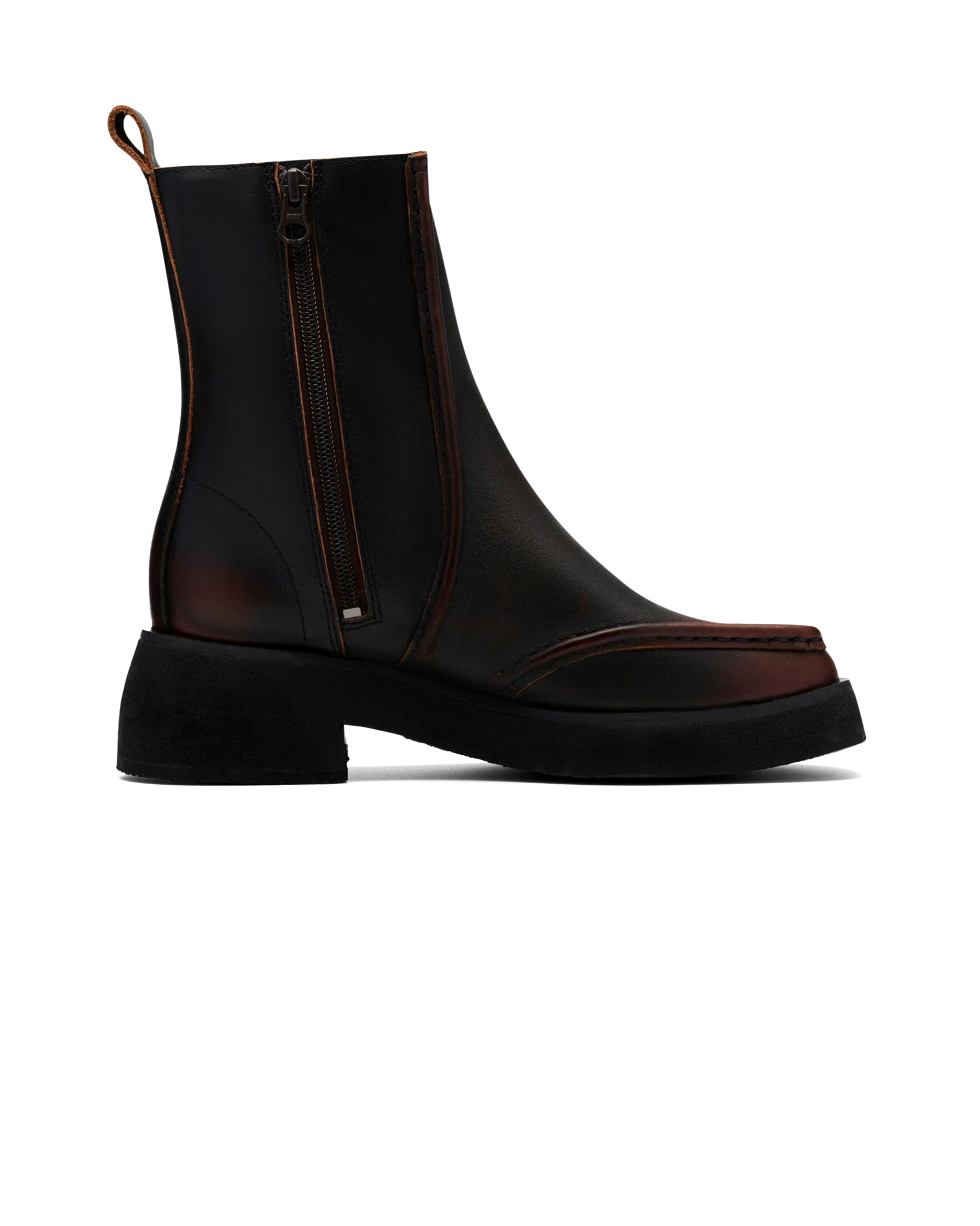 Women's Effery Zip Leather - Brown Combi