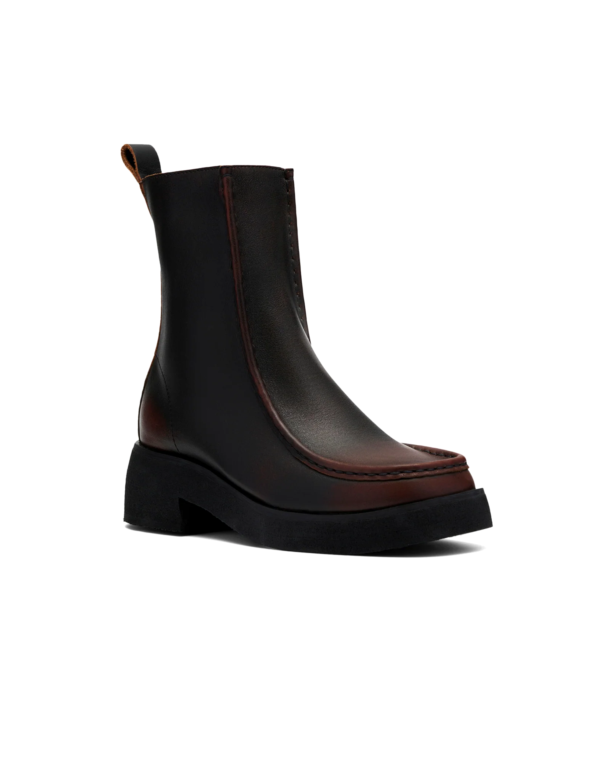Women's Effery Zip Leather - Brown Combi
