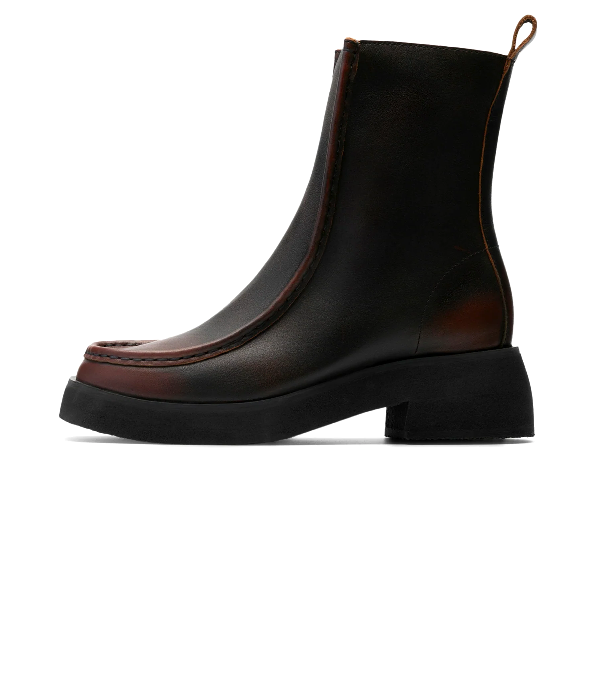 Women's Effery Zip Leather - Brown Combi