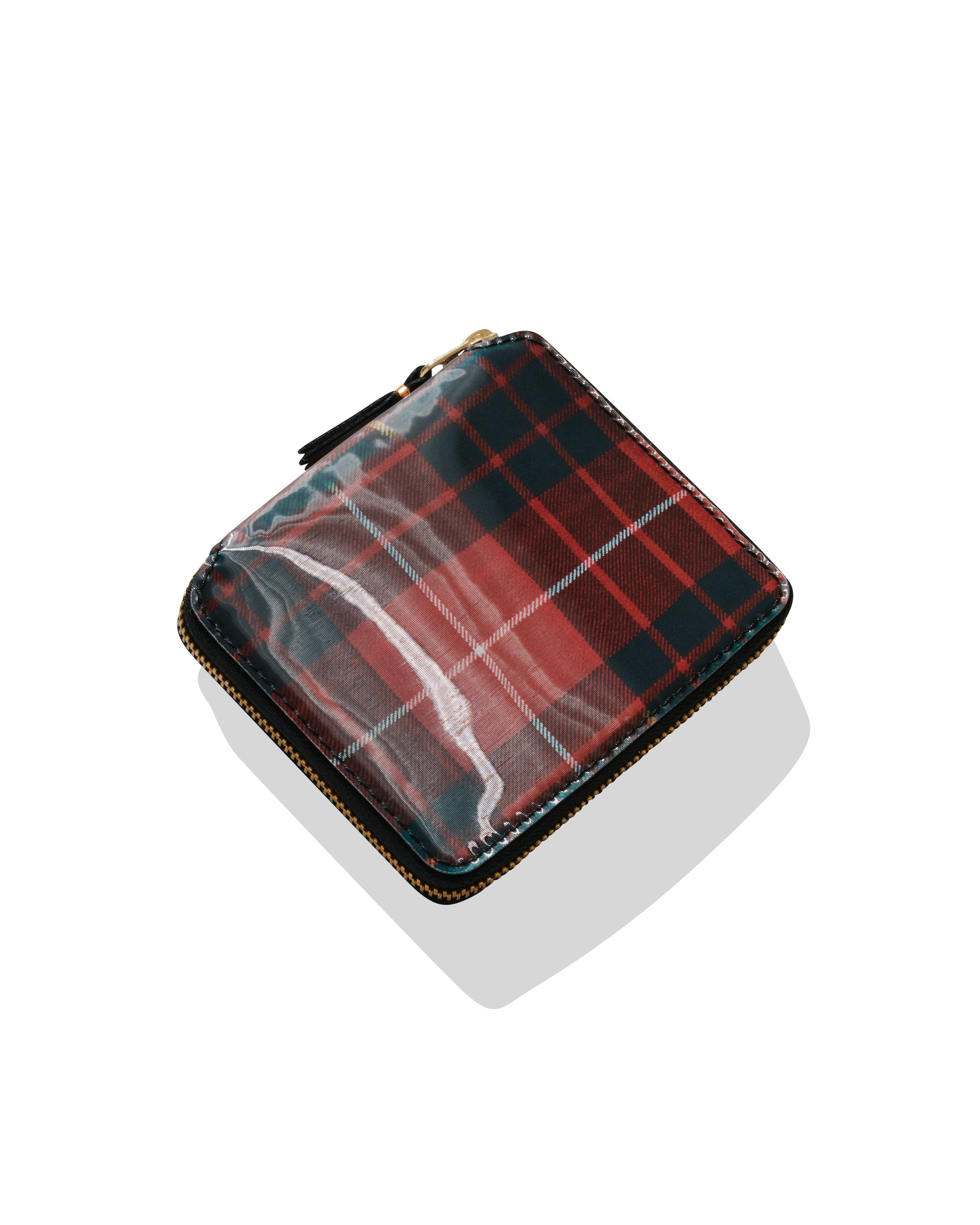 Lenticular Tartan Full Zip Around Wallet - Red / Green