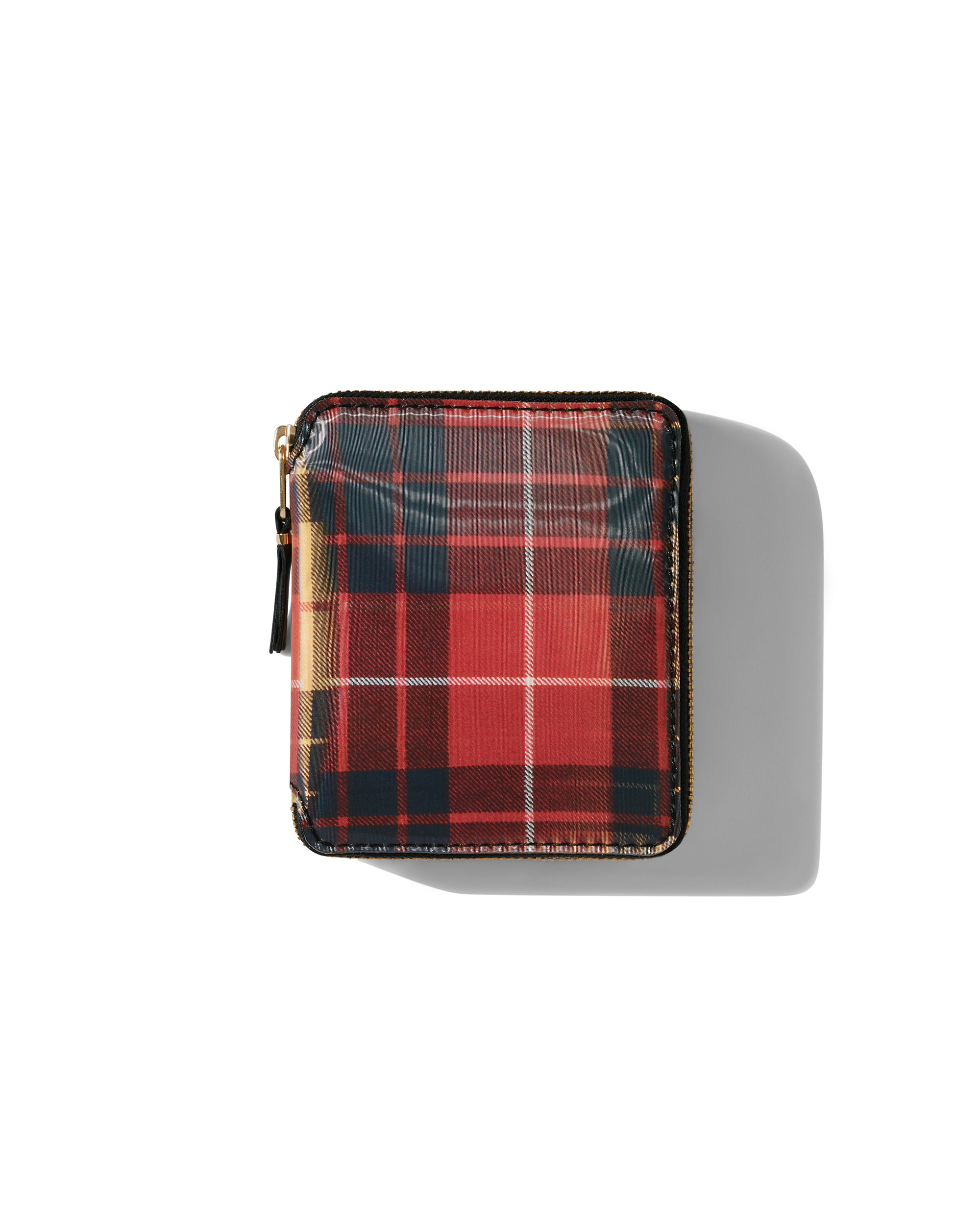 Lenticular Tartan Full Zip Around Wallet - Red / Yellow