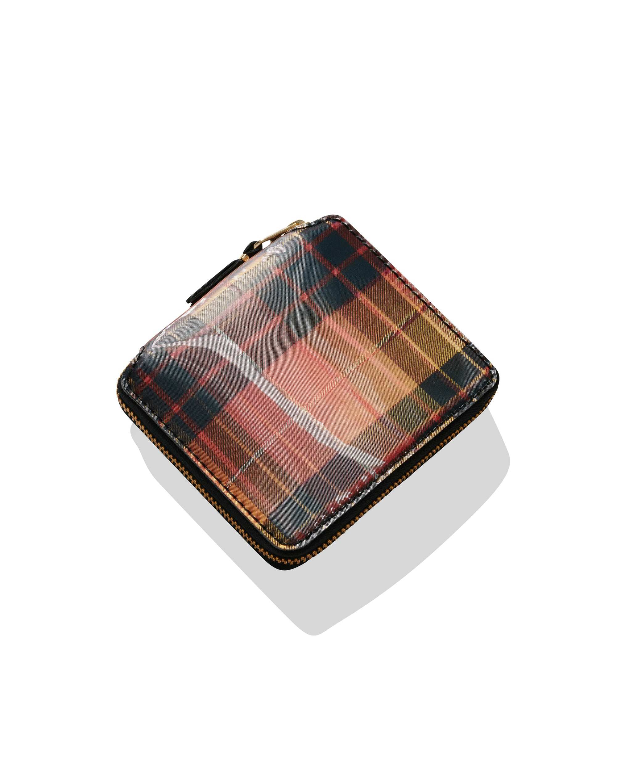 Lenticular Tartan Full Zip Around Wallet - Red / Yellow