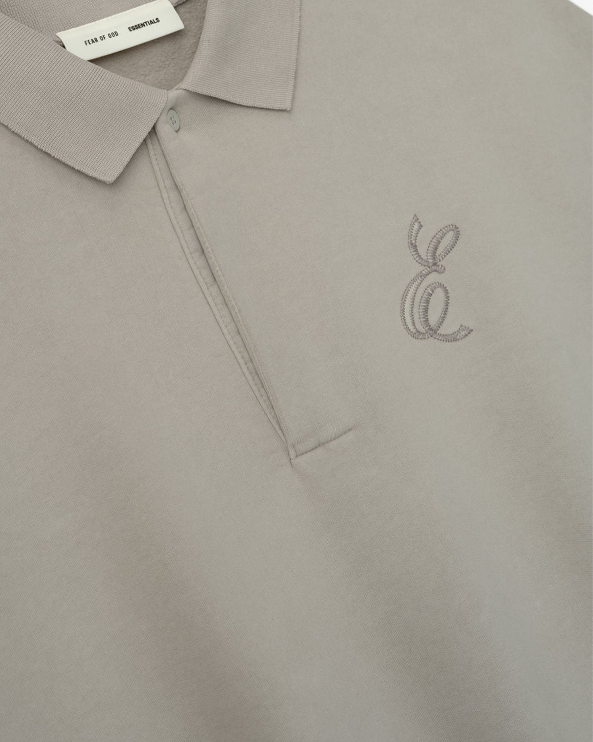 Embroidered Classic Polo Sweatshirt - Smoke Grey