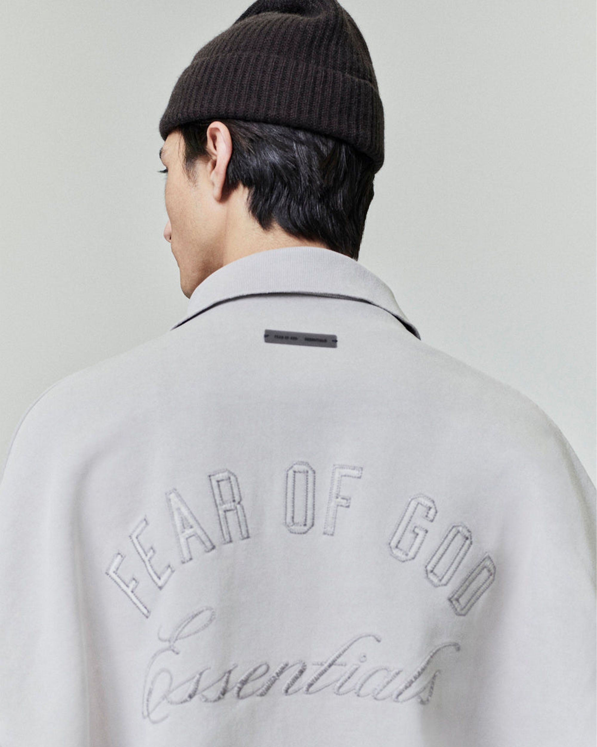 Embroidered Classic Polo Sweatshirt - Smoke Grey