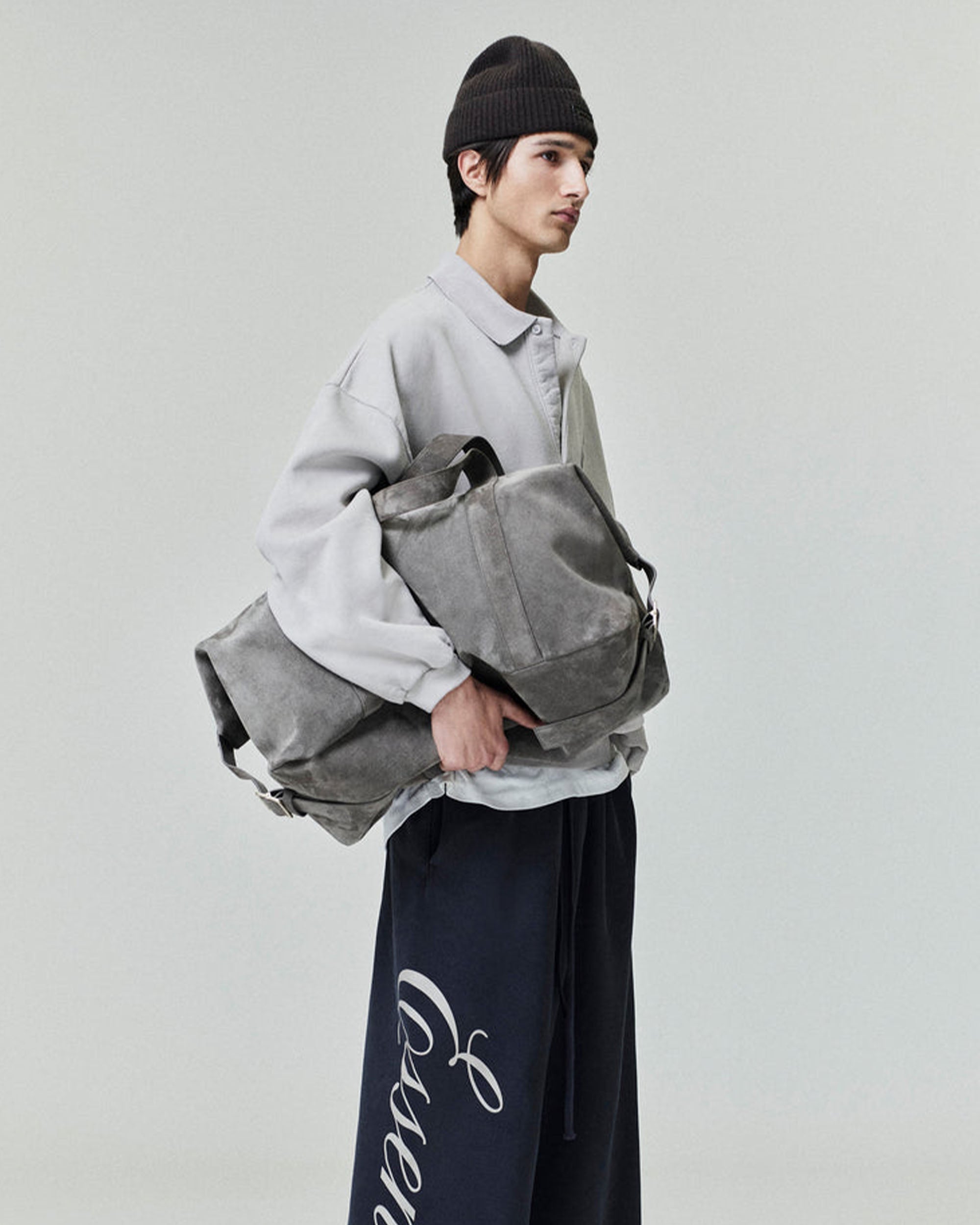 Embroidered Classic Polo Sweatshirt - Smoke Grey