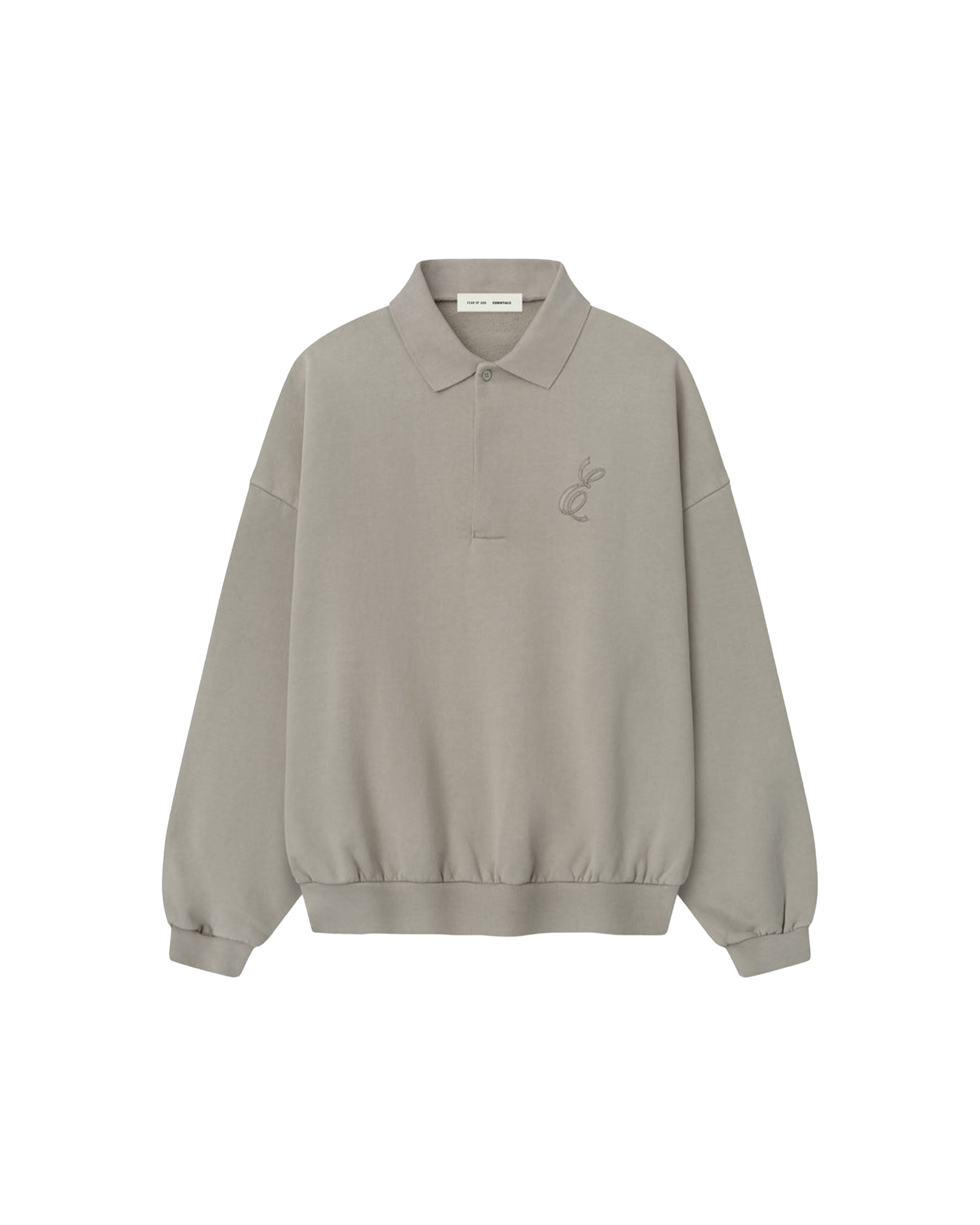 Embroidered Classic Polo Sweatshirt - Smoke Grey