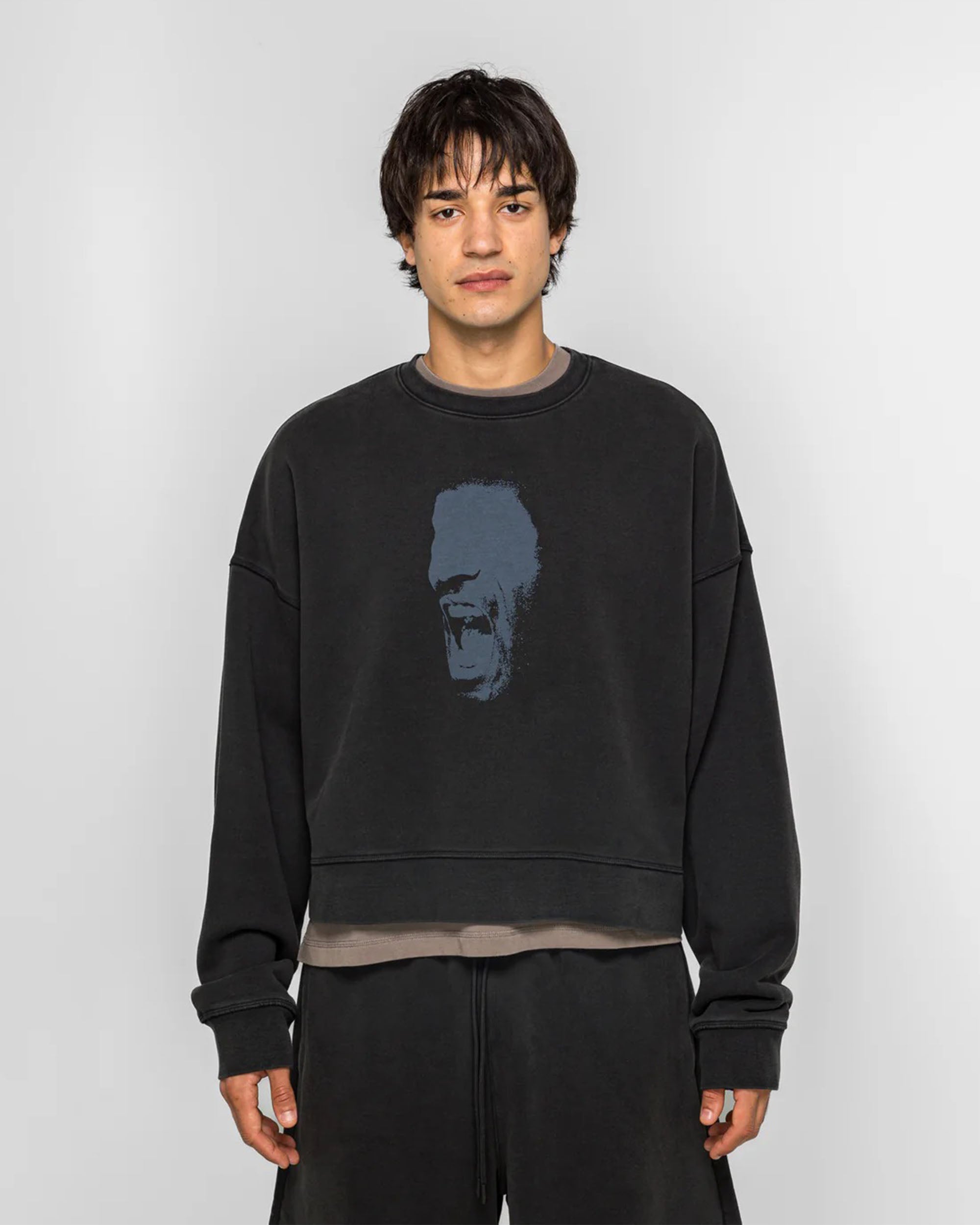 Jordan IH Cropped Fleece Crew - Black