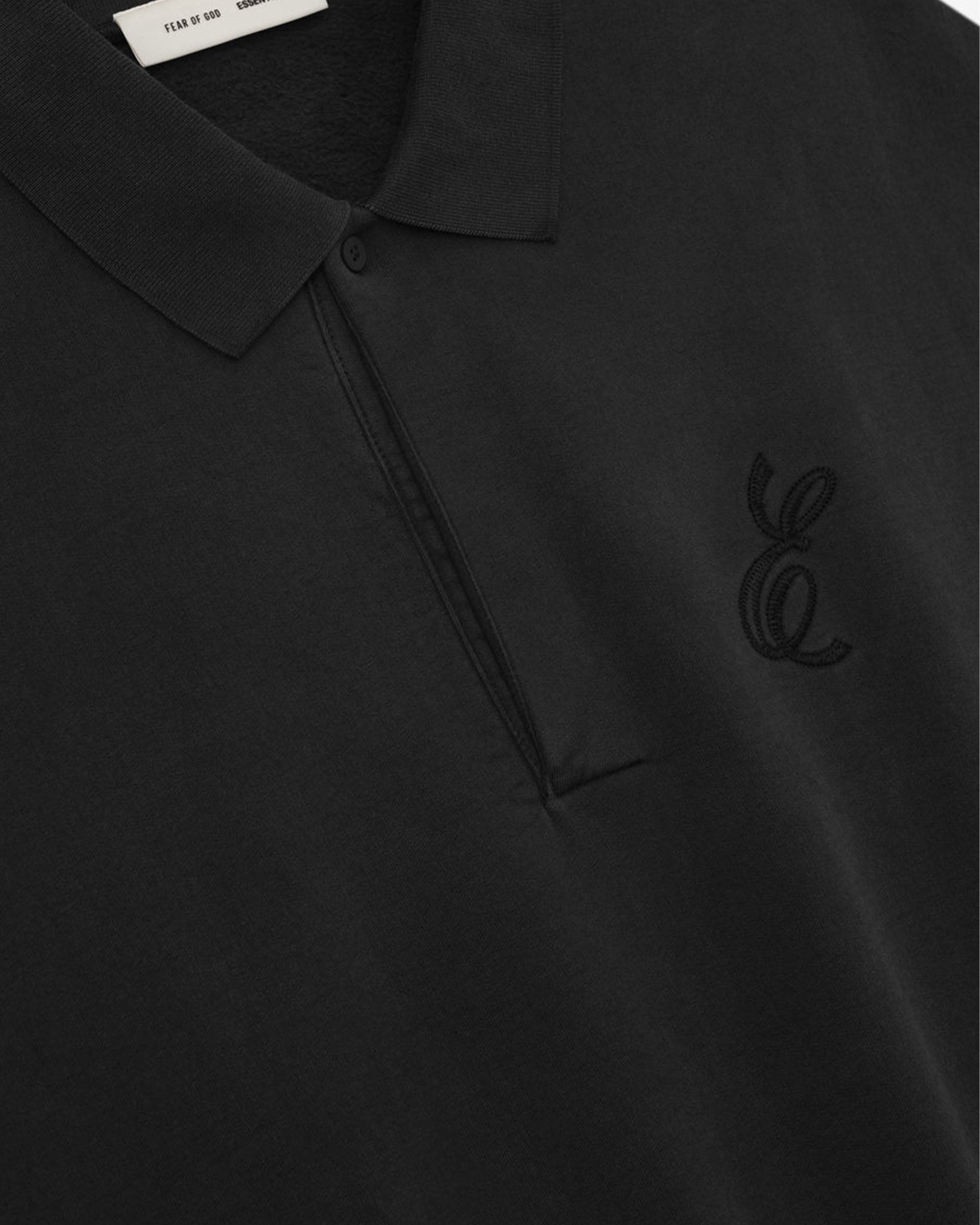 Embroidered Classic Polo Sweatshirt - Vintage Black