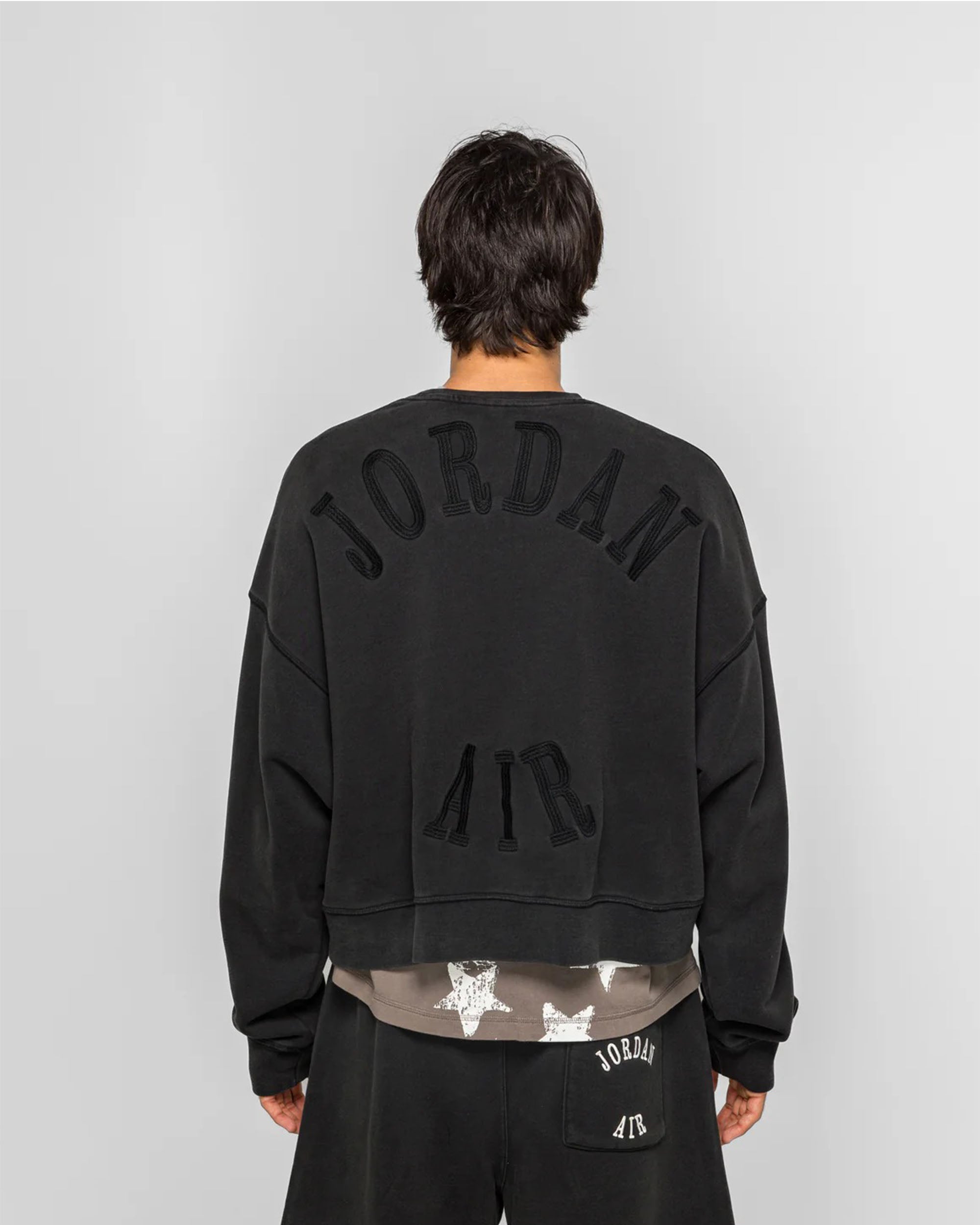 Jordan IH Cropped Fleece Crew - Black