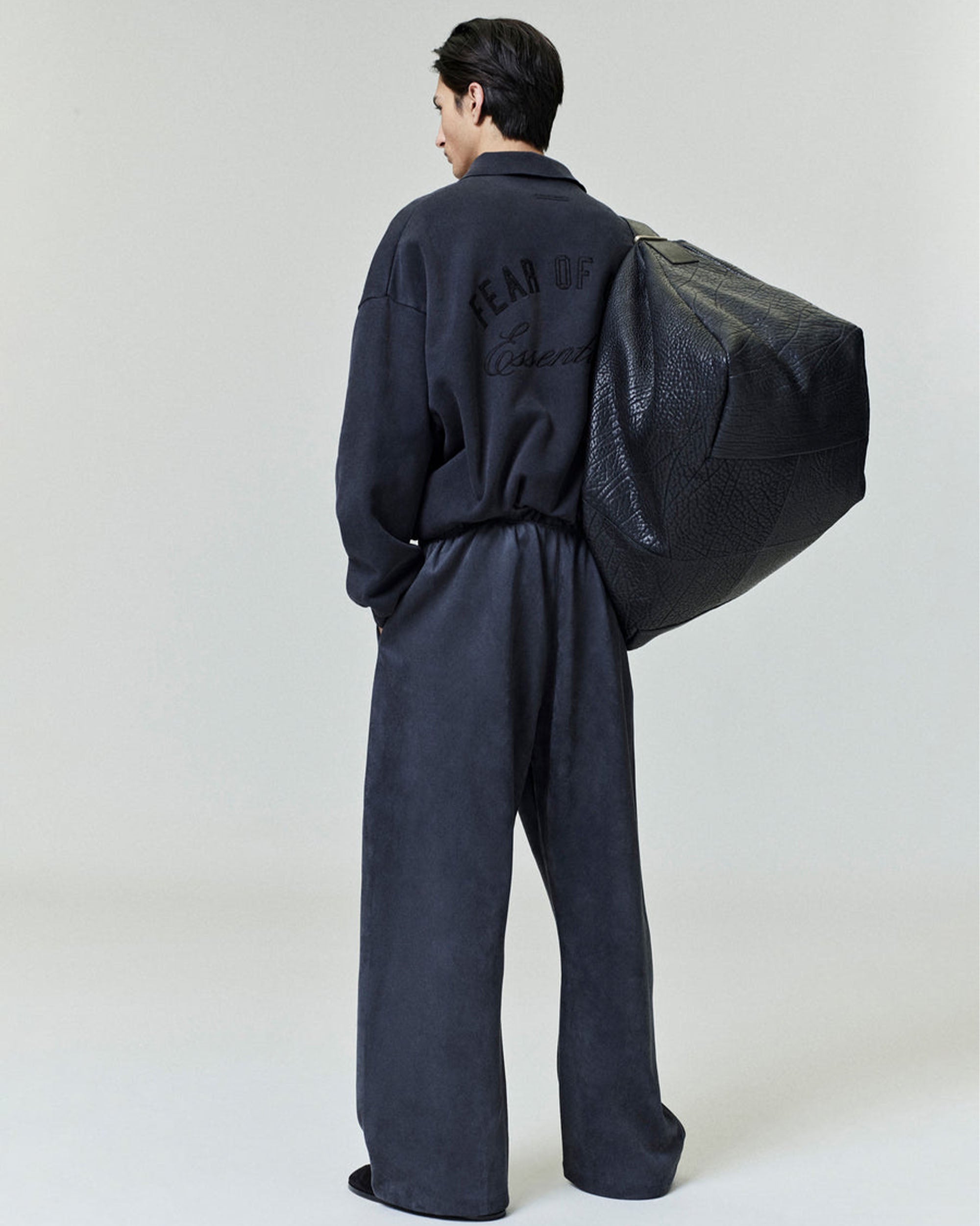 Embroidered Classic Polo Sweatshirt - Vintage Black