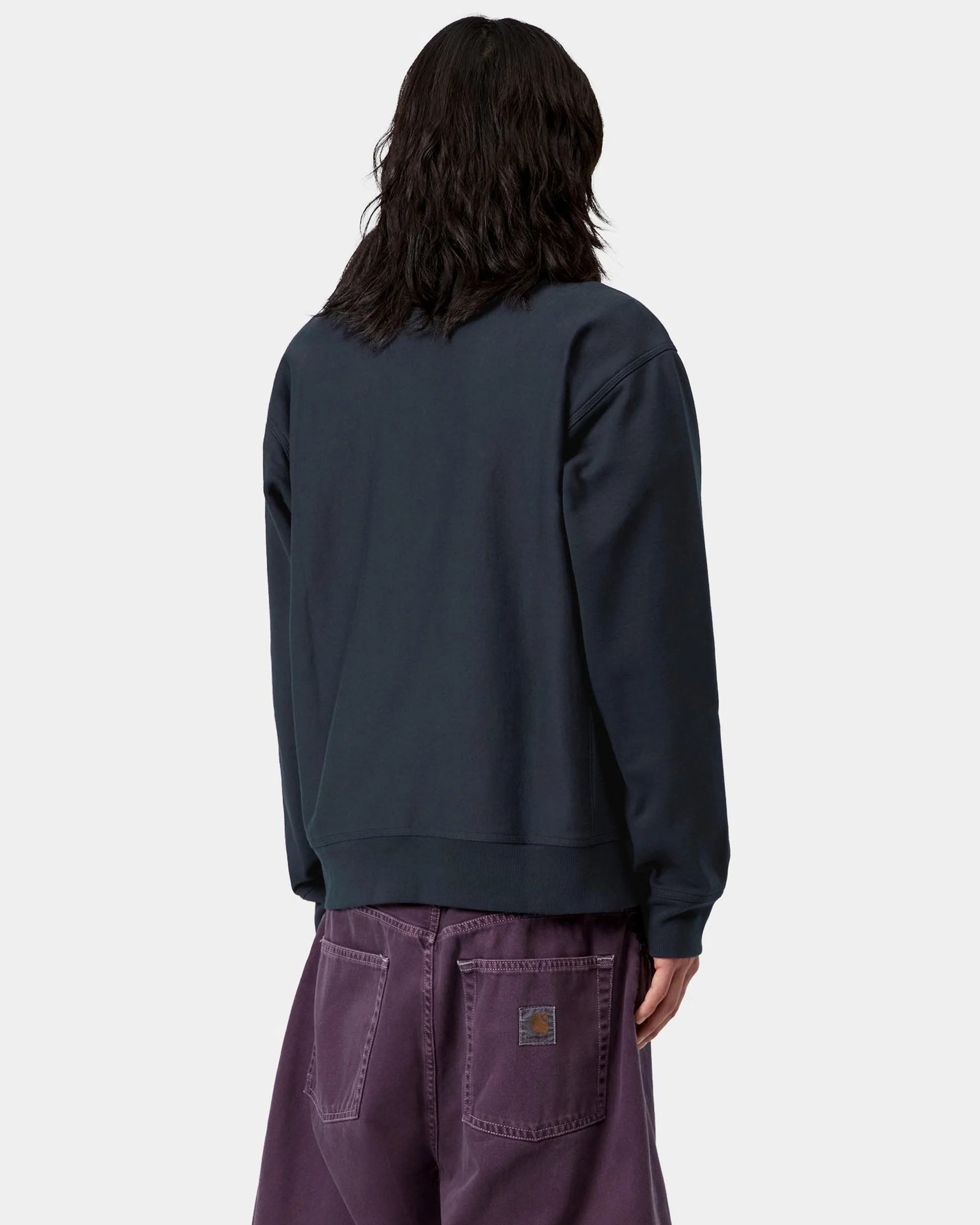 Half Zip American Script Sweat - Deep Night