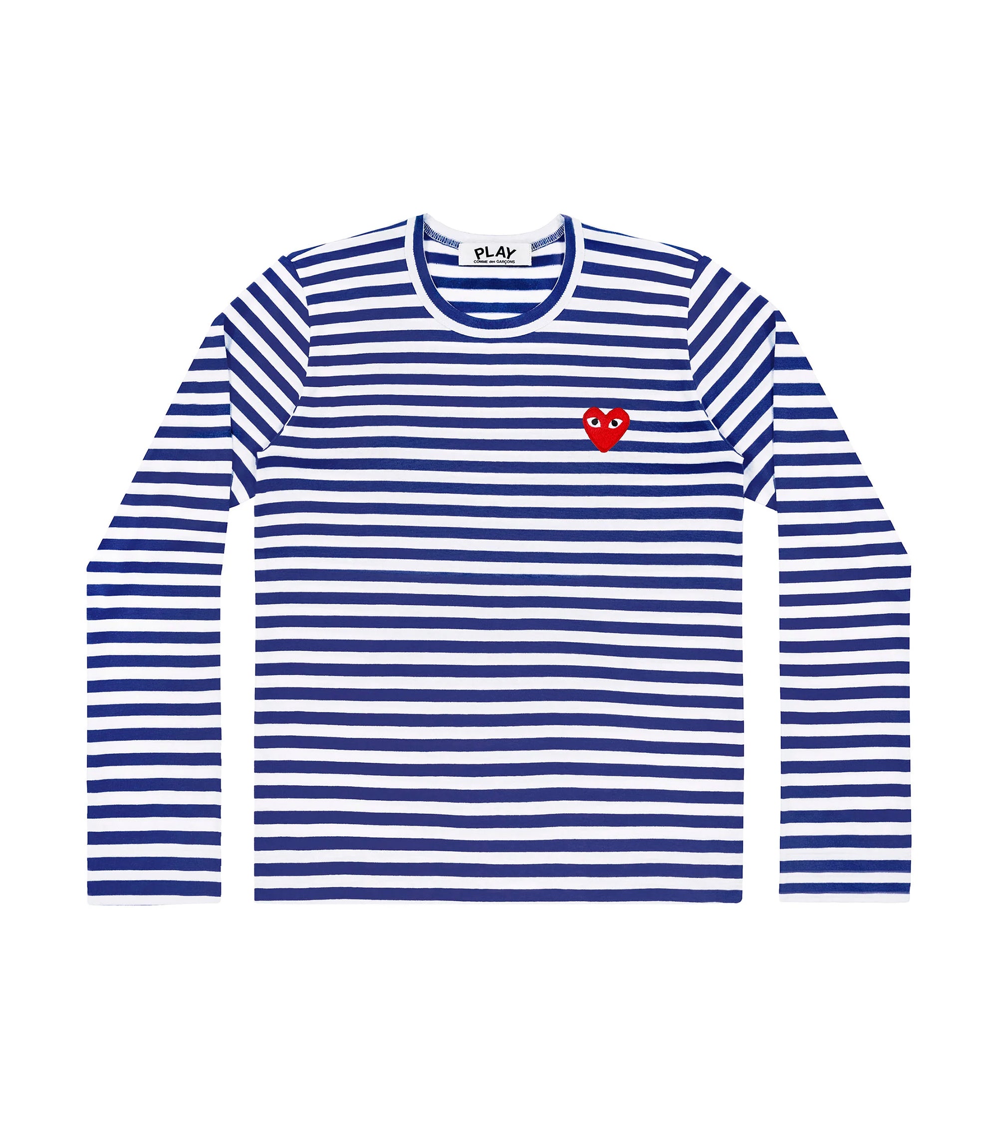 Women's L/S Stripes Red Heart T-shirt - Navy