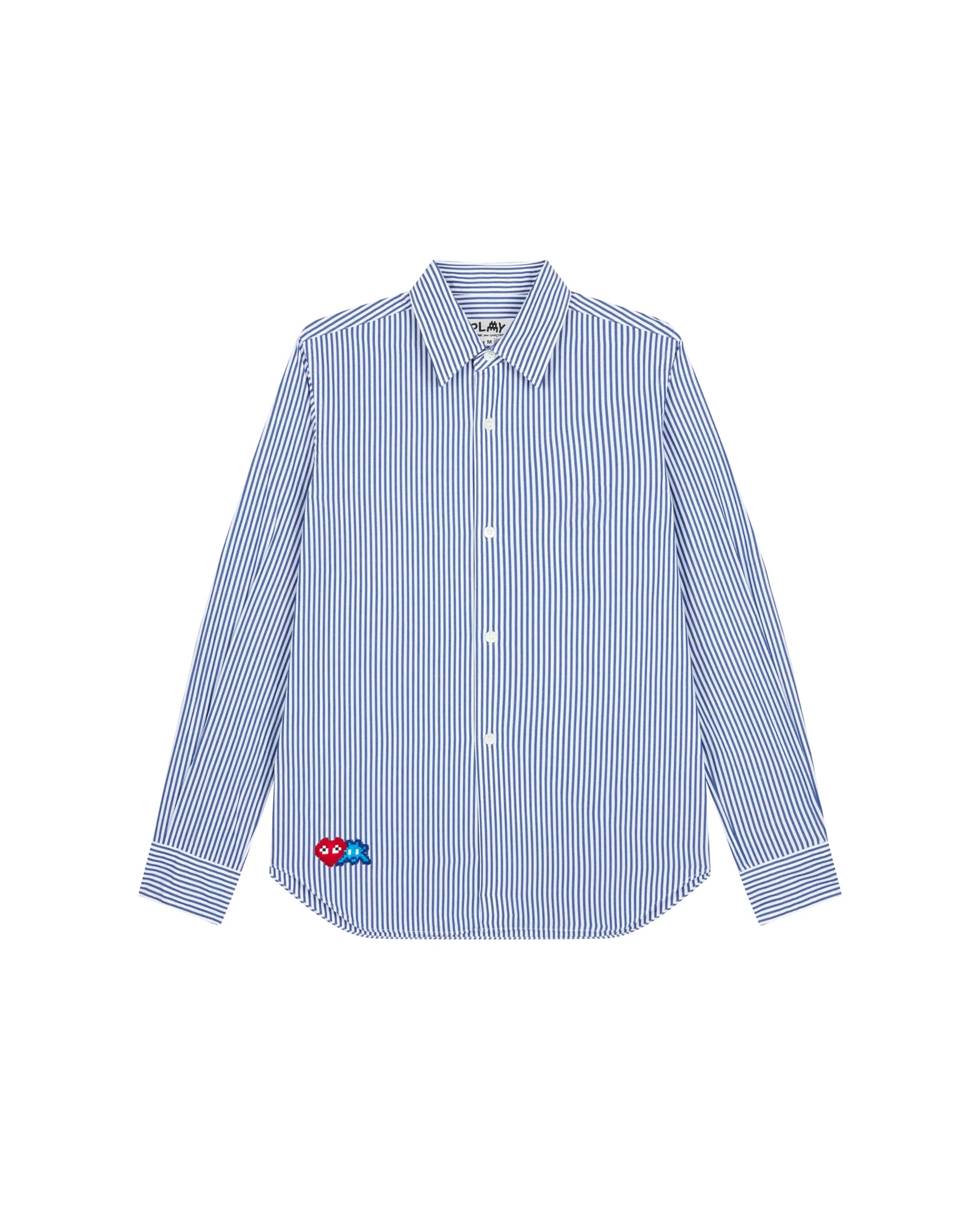 Invader Striped Button Down Shirt - Blue