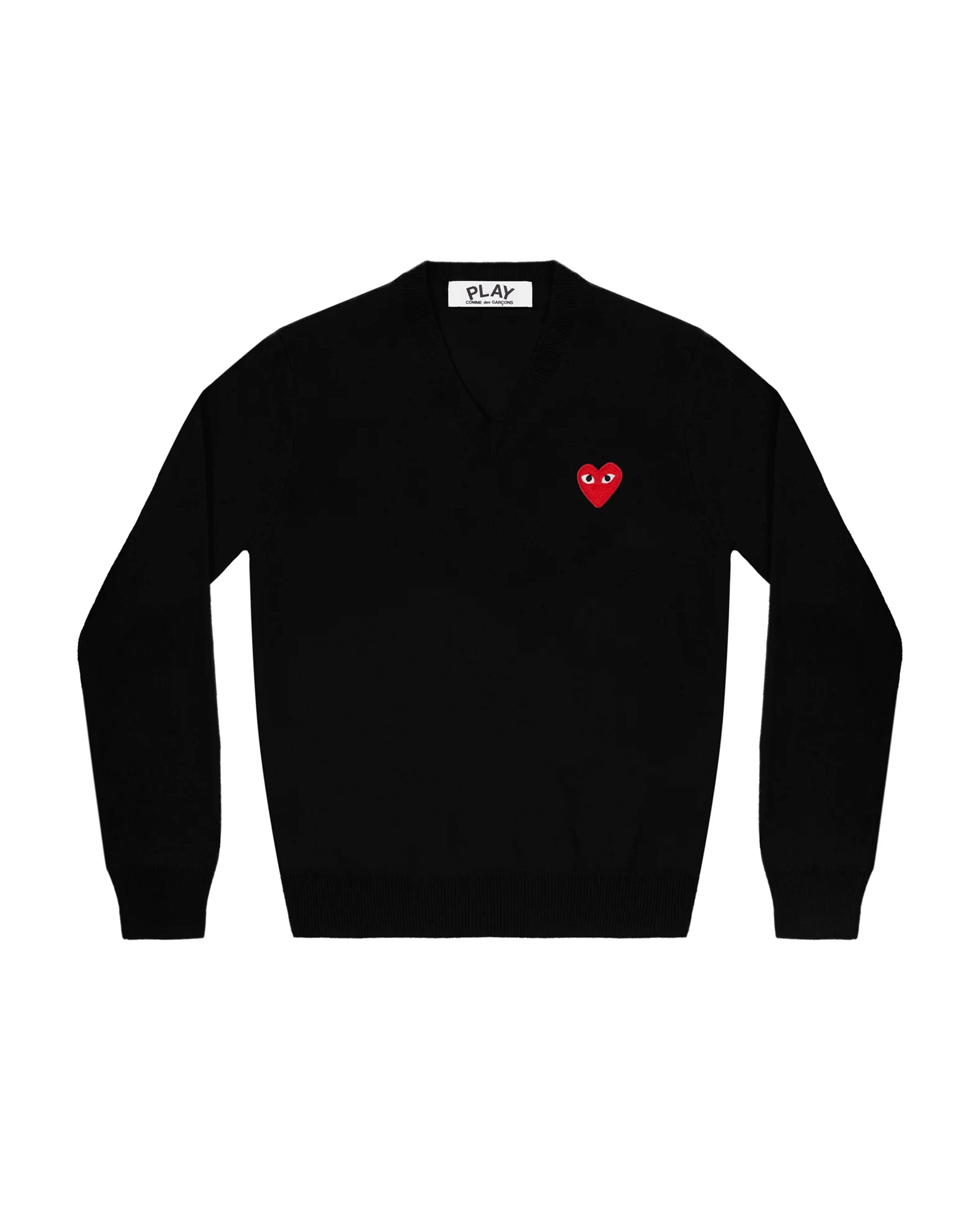 Red Heart V Neck Sweater - Black