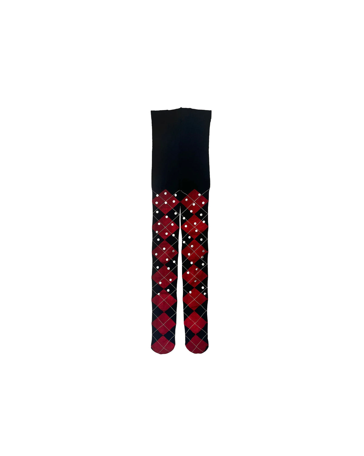 Red Argyle Tights - Red Multi