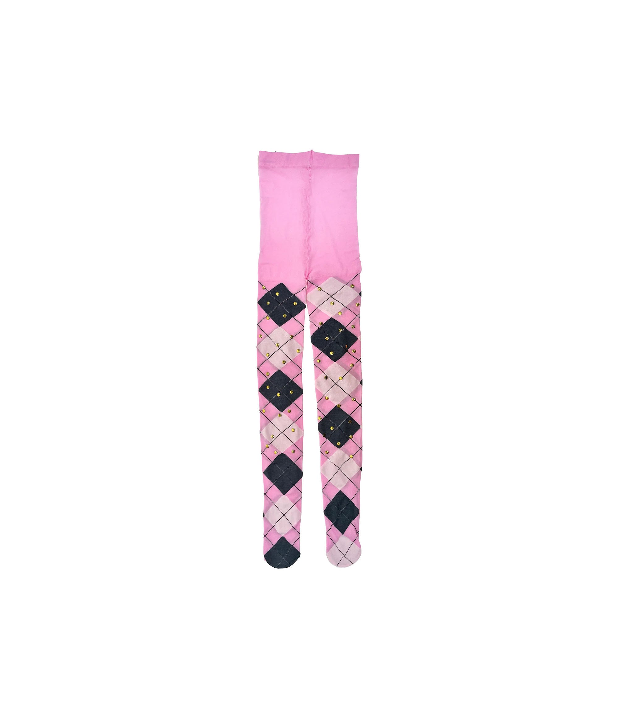 Pink Argyle Tights - Multi