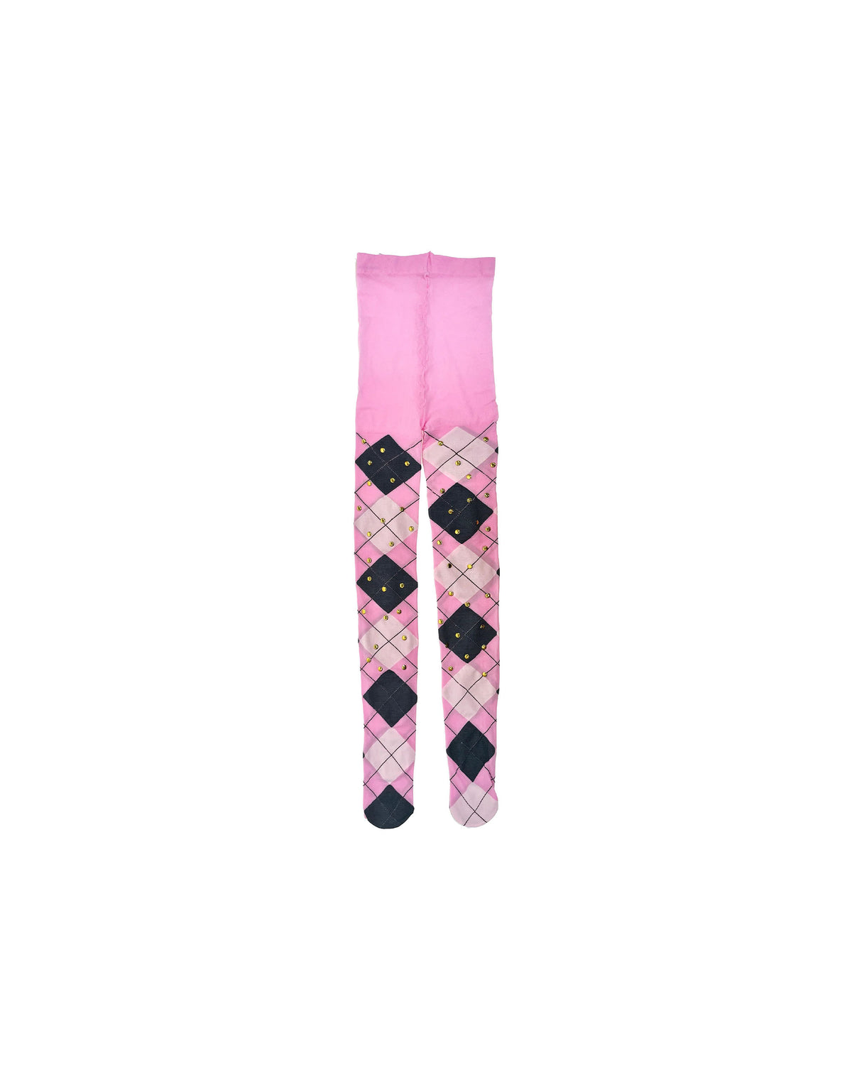 Pink Argyle Tights - Multi