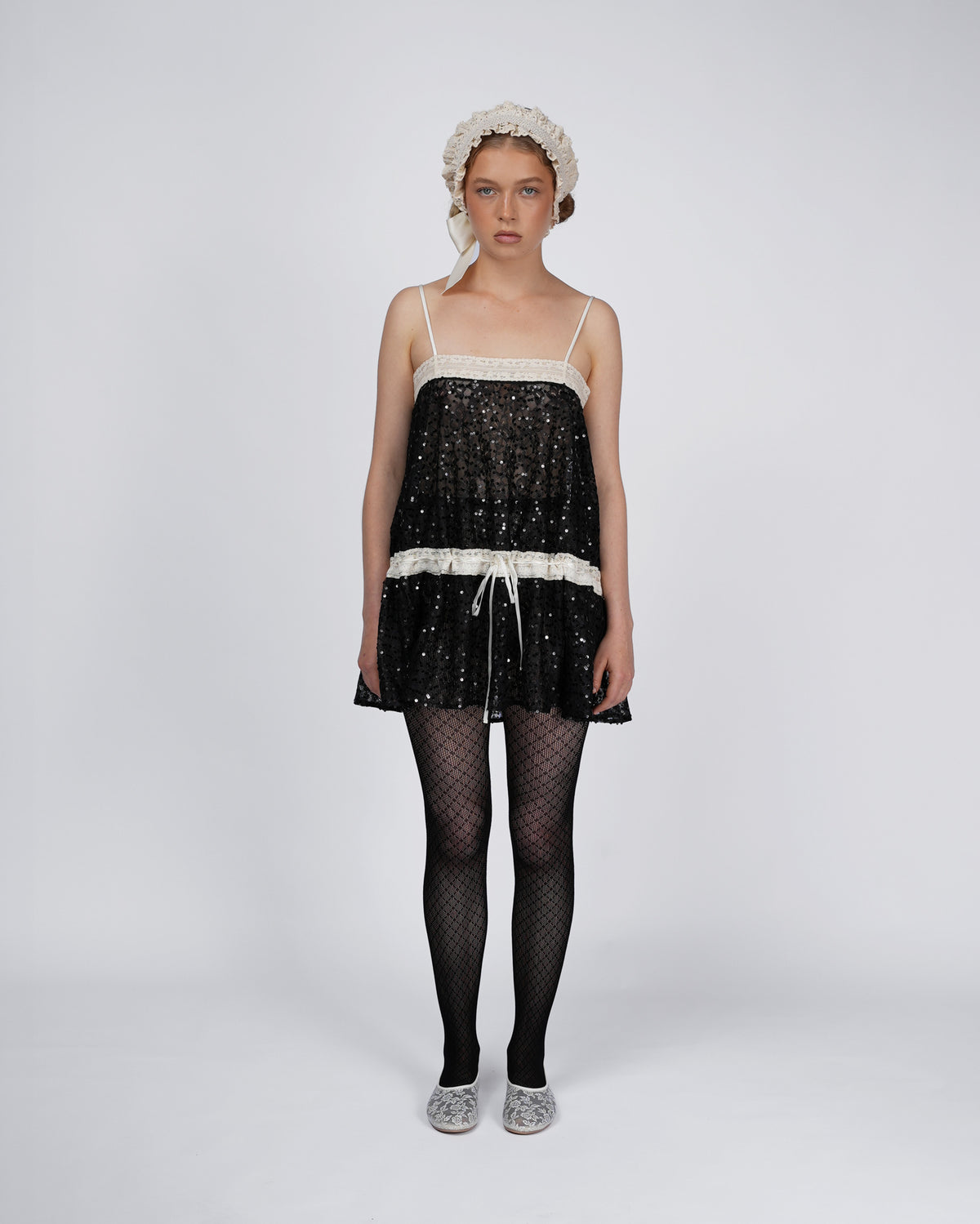 Lace Ribbon Dress - Dark Glimmer