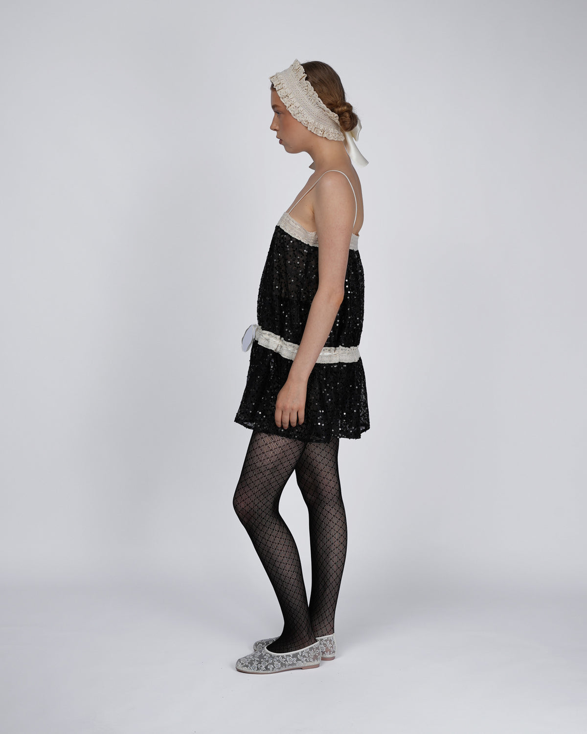 Lace Ribbon Dress - Dark Glimmer