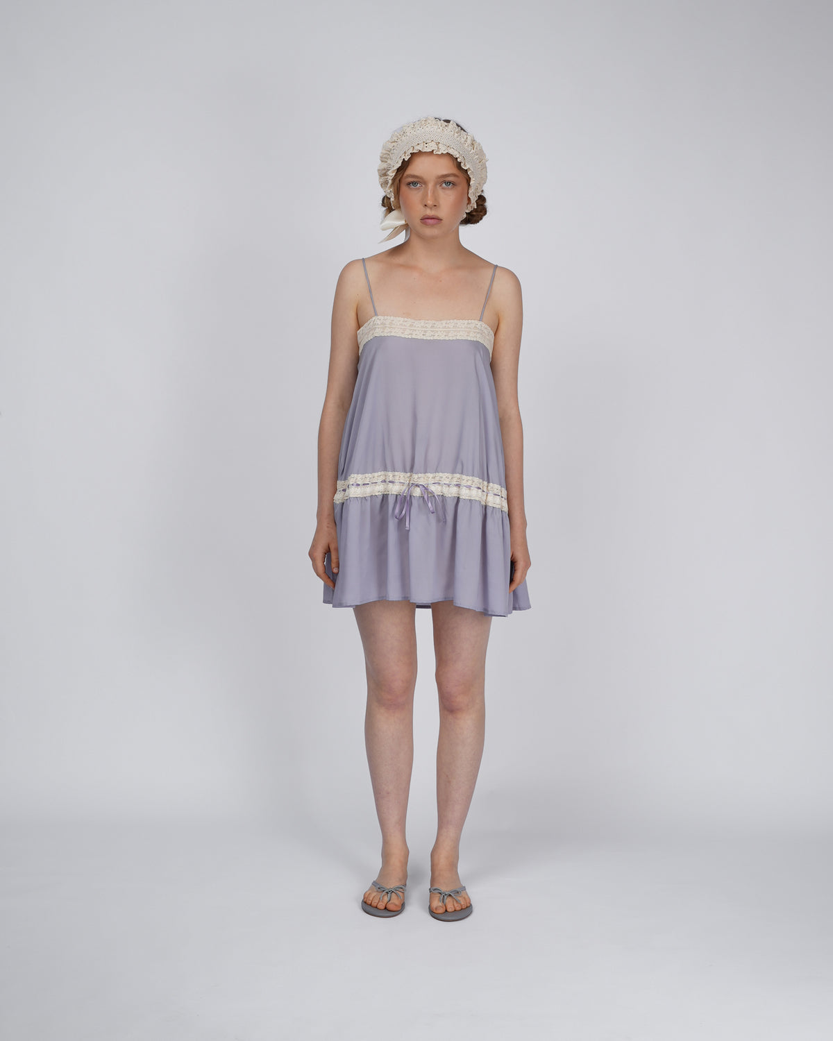 Lace Ribbon Dress - Wisteria
