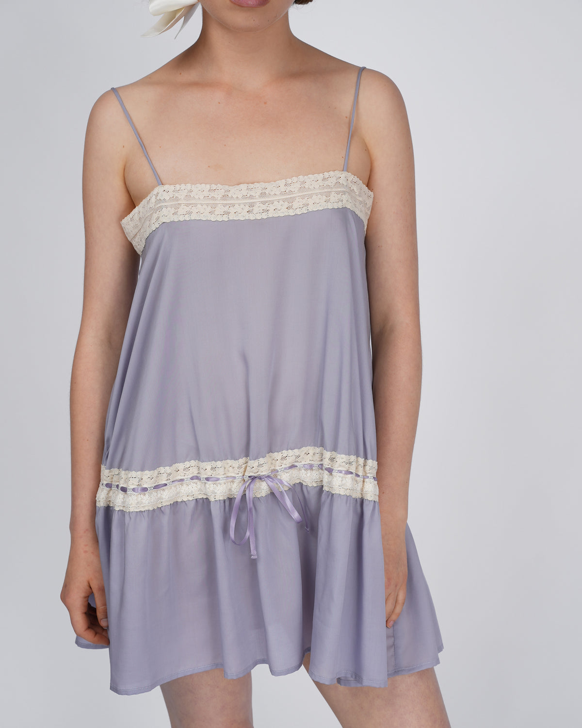Lace Ribbon Dress - Wisteria