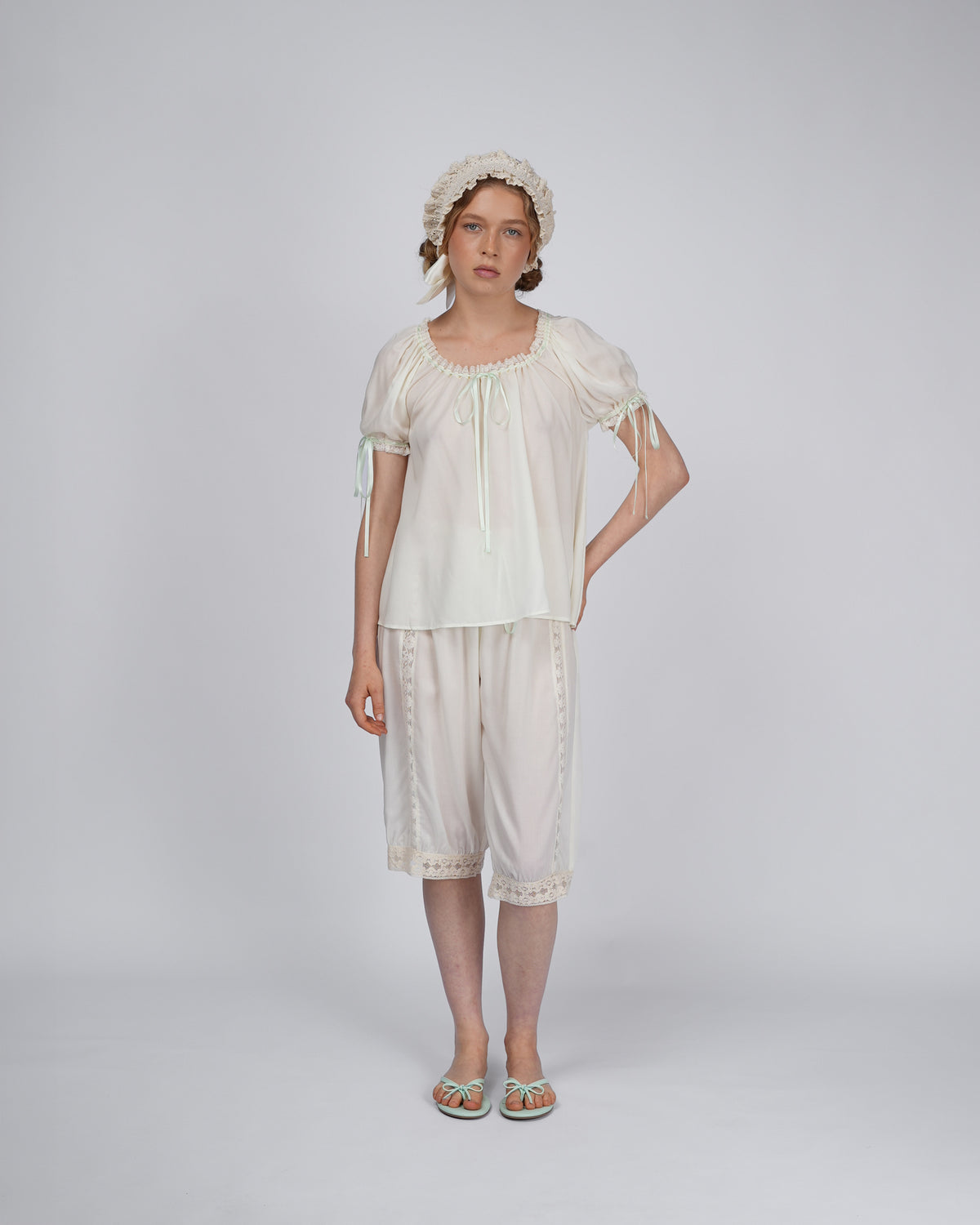 Aurelie Bloom Pants - Vintage White