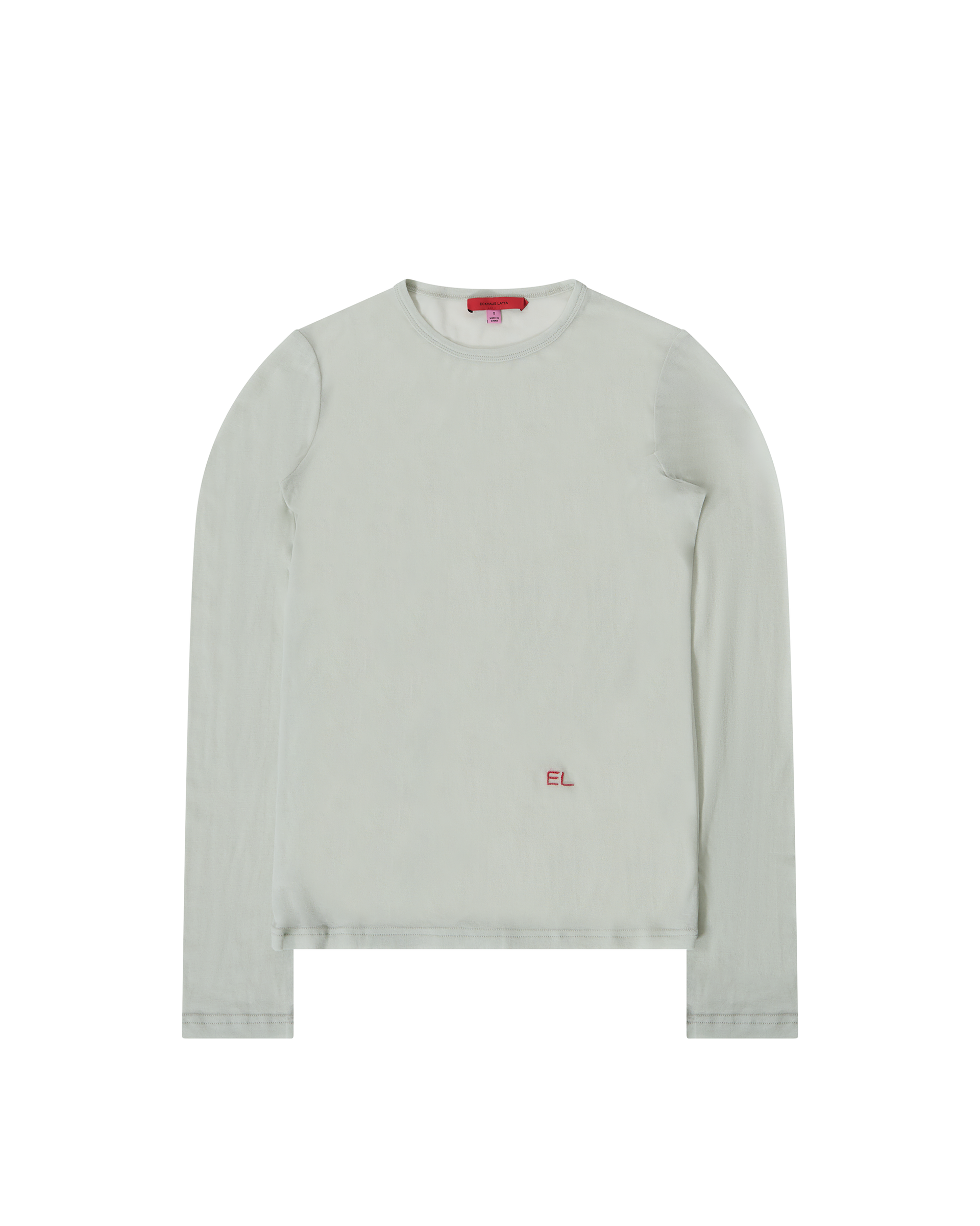 Eckhaus Latta Base L/S - Mint - Cotton Blend Long Sleeve Tee
