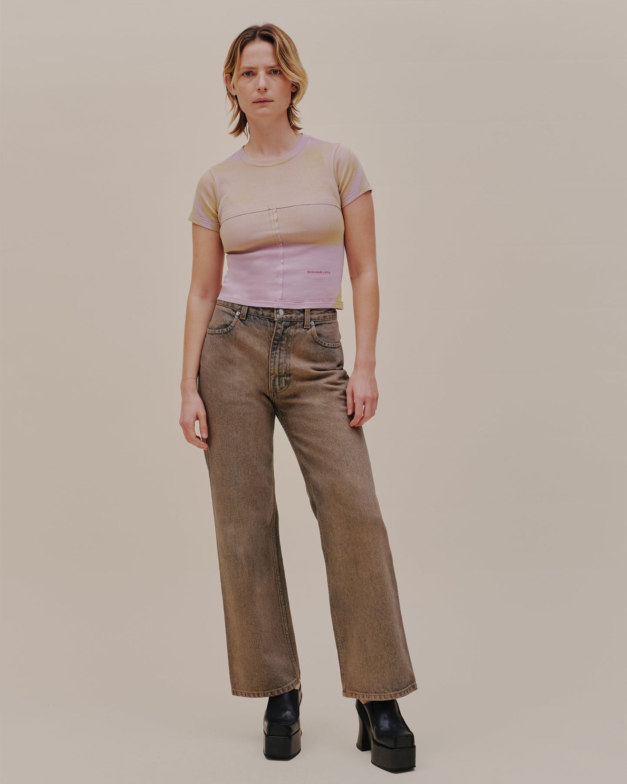 Wide Leg Jean - Sand