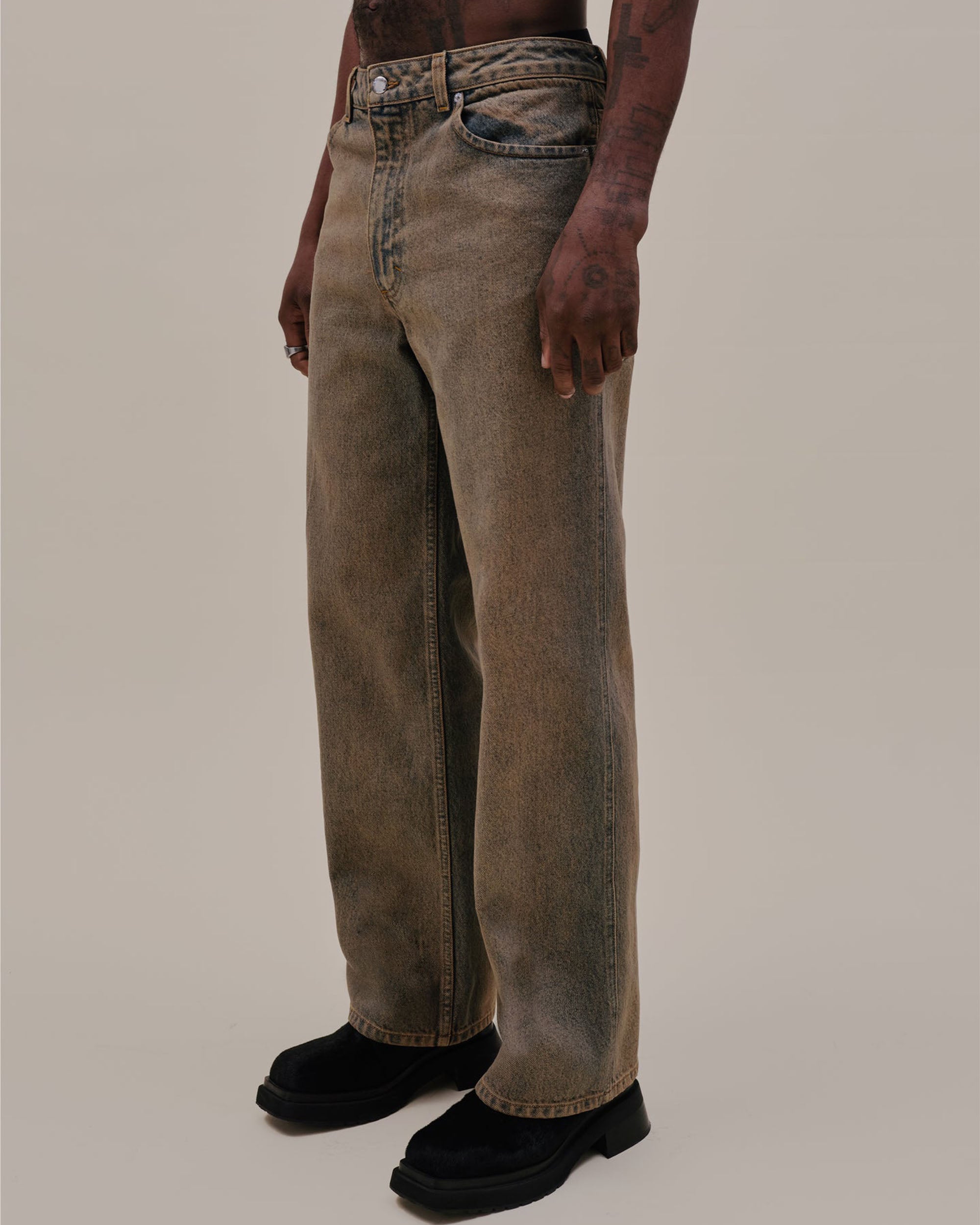 Wide Leg Jean - Sand