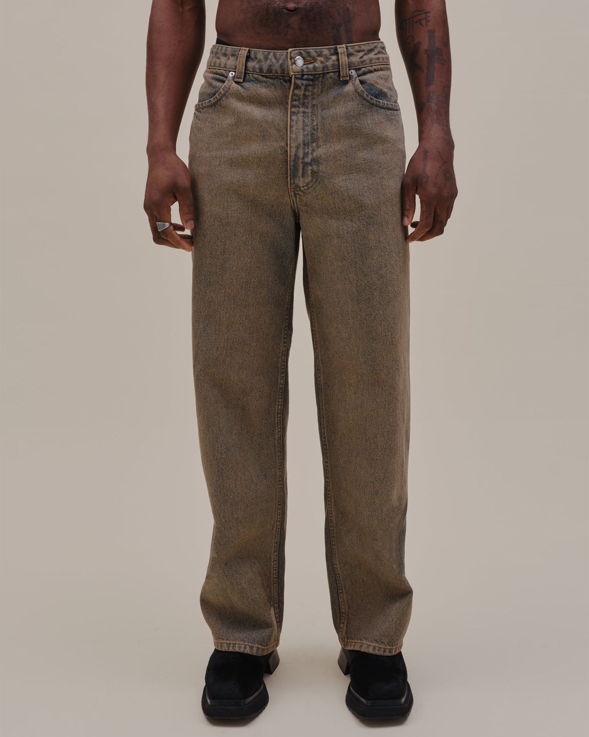 Wide Leg Jean - Sand