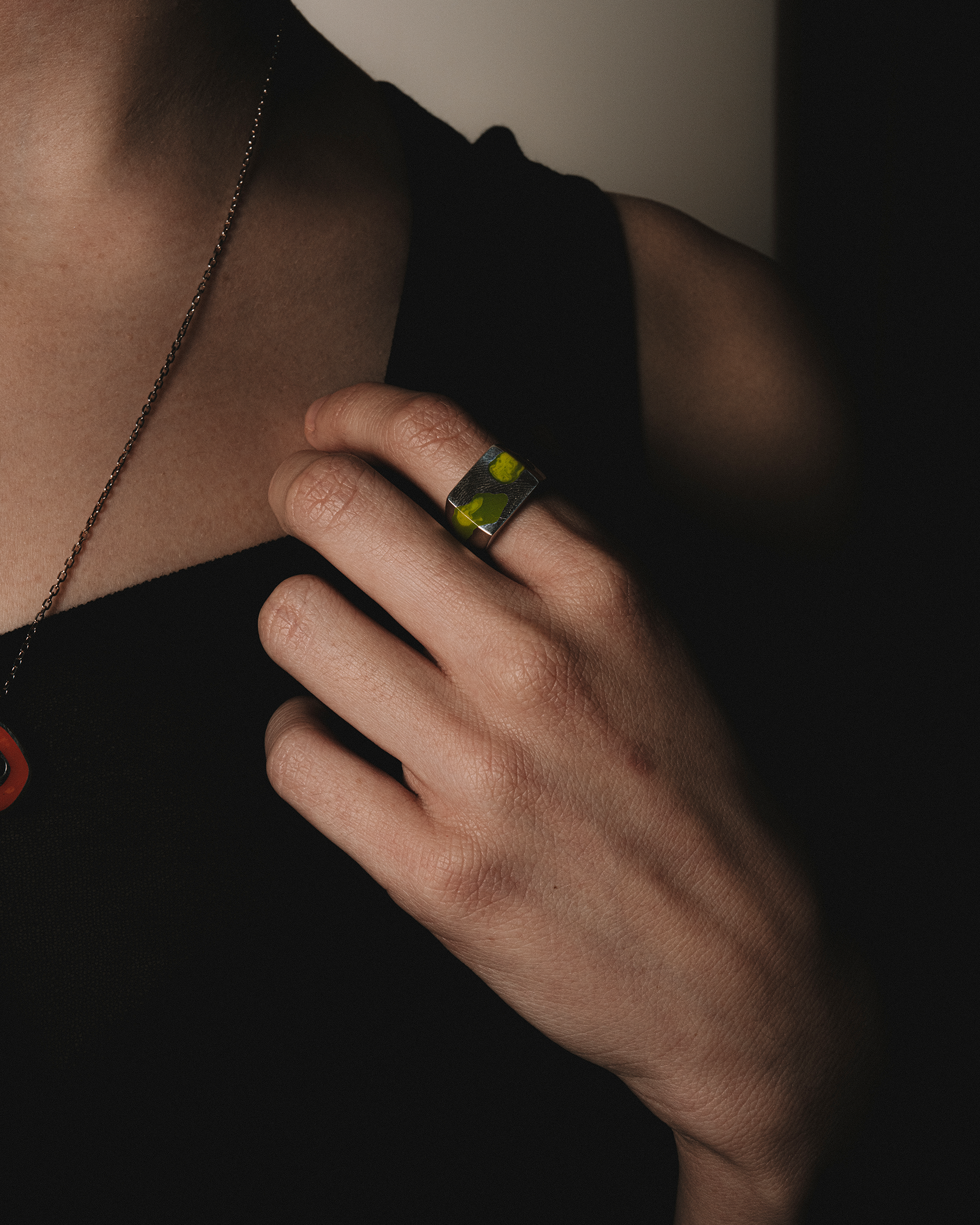 Two Piece Signet Ring - Green