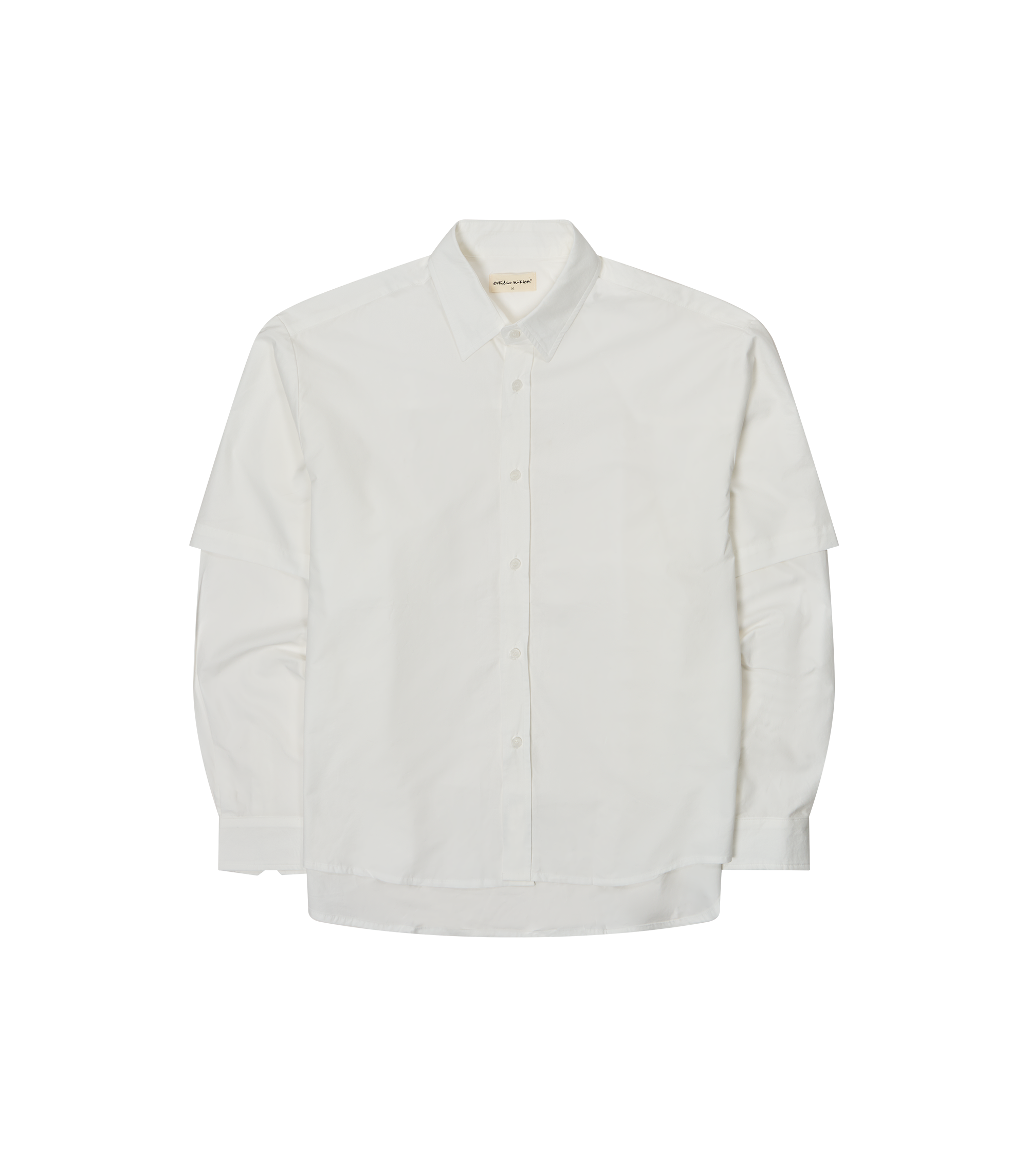 Button-Up Layered Shirt - White