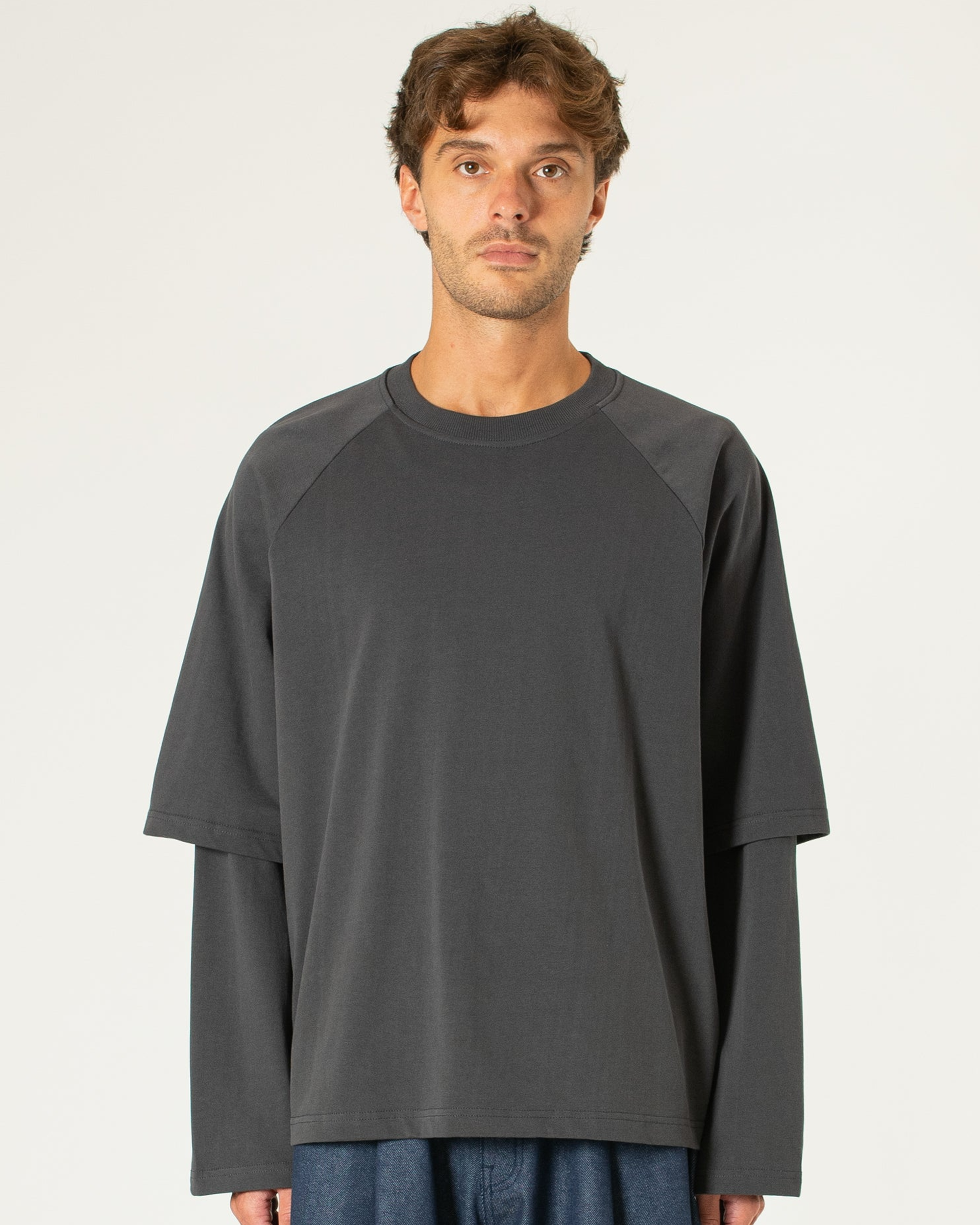 Longsleeve Layered T-shirt - Charcoal