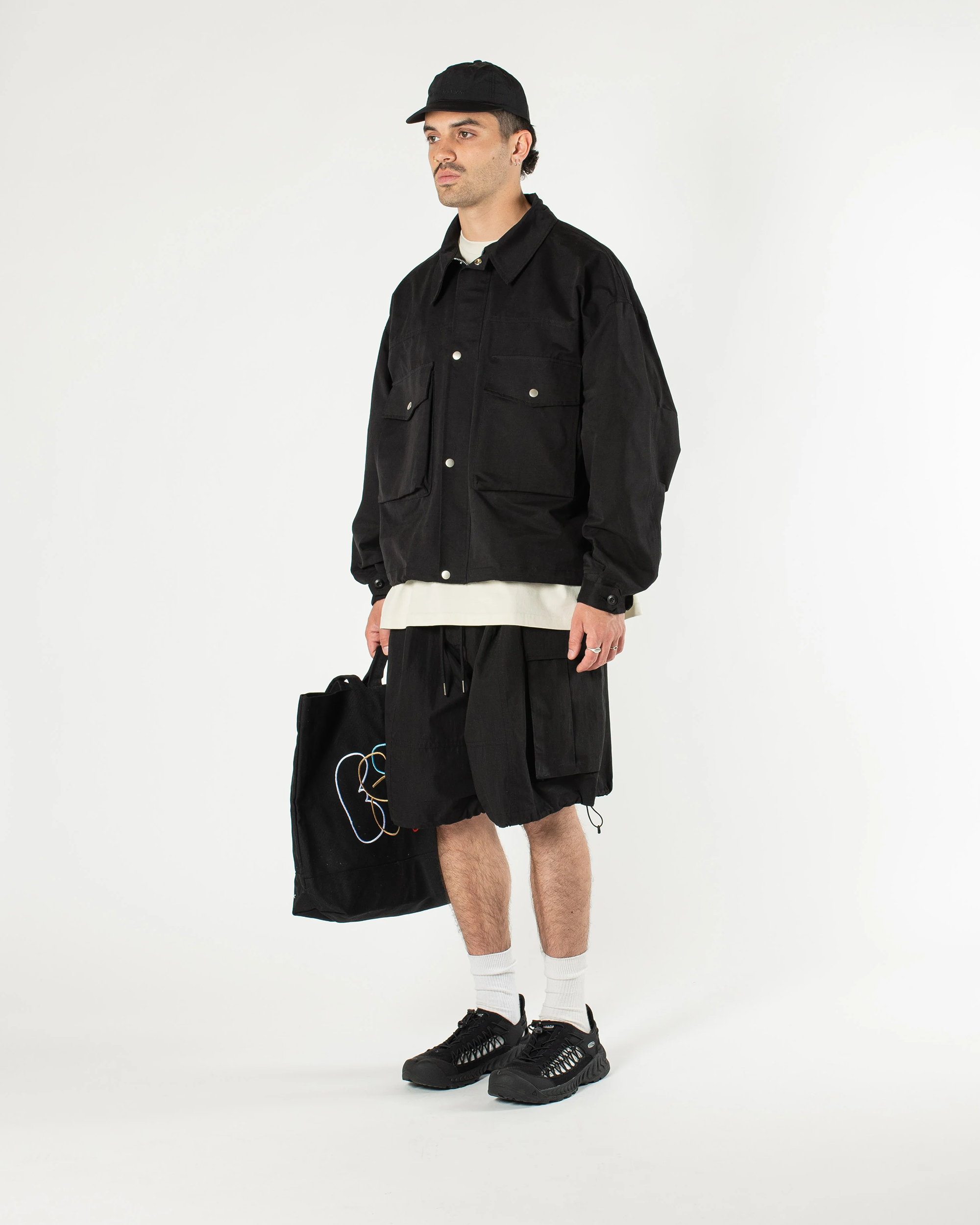 Ripstop Balloon Cargo Shorts - Black
