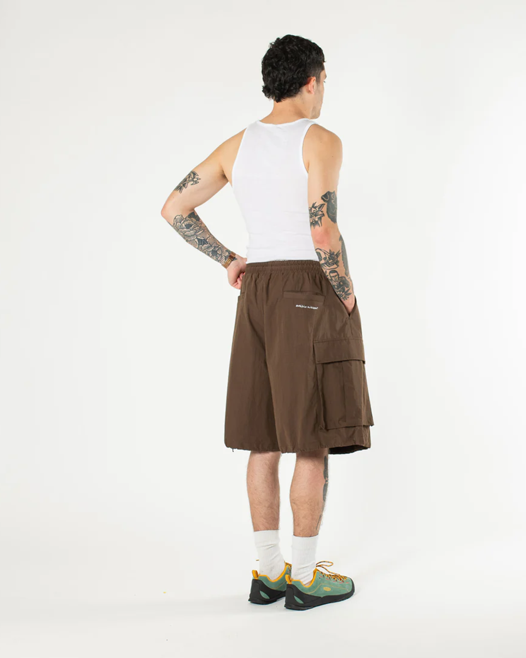 Ripstop Balloon Cargo Shorts - Brown