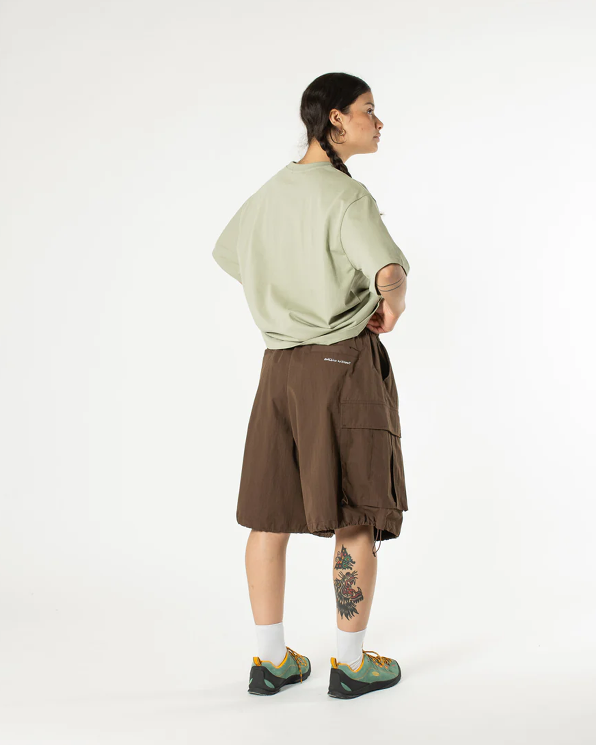 Ripstop Balloon Cargo Shorts - Brown