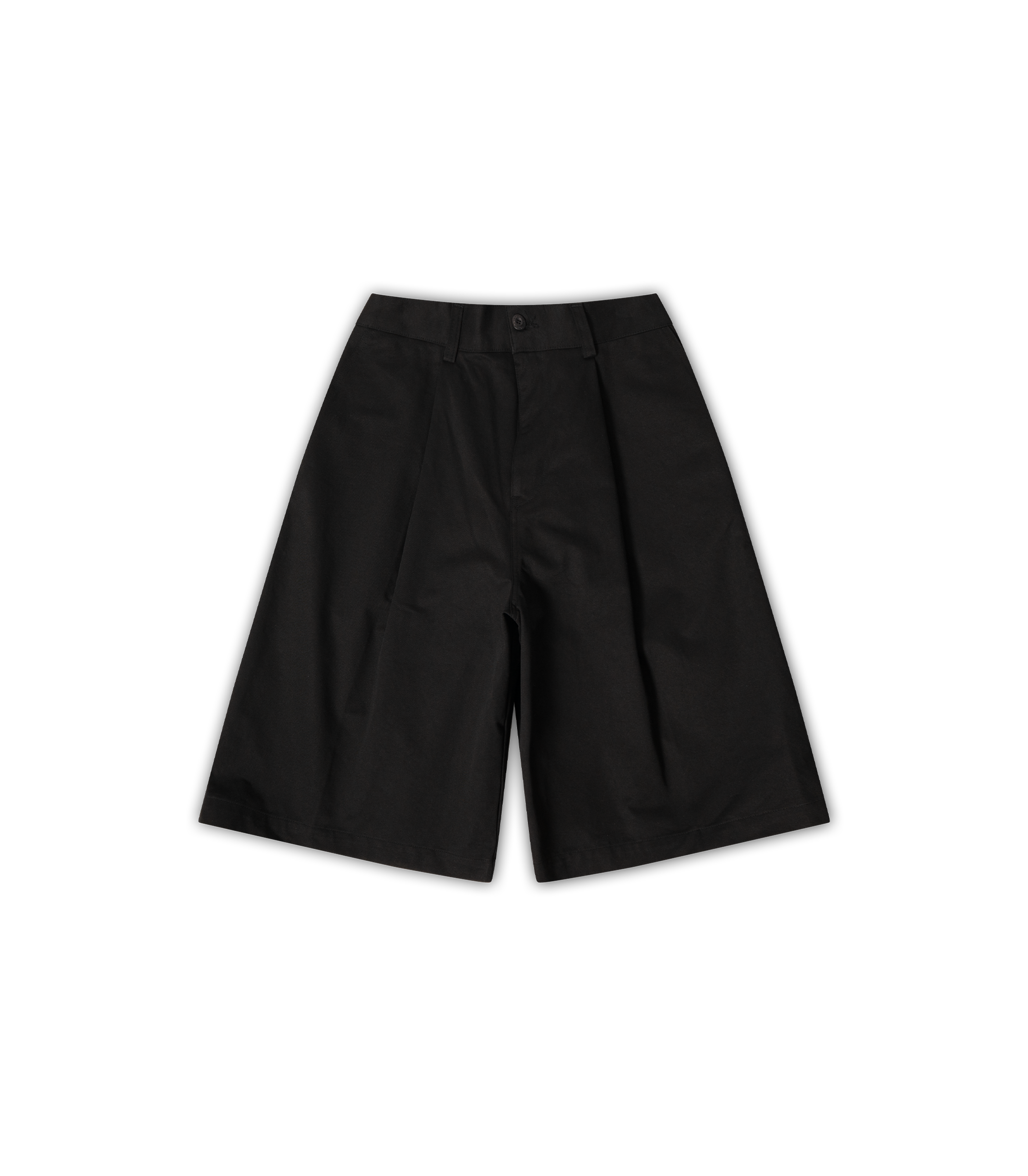 Pintuck Wide Shorts - Black