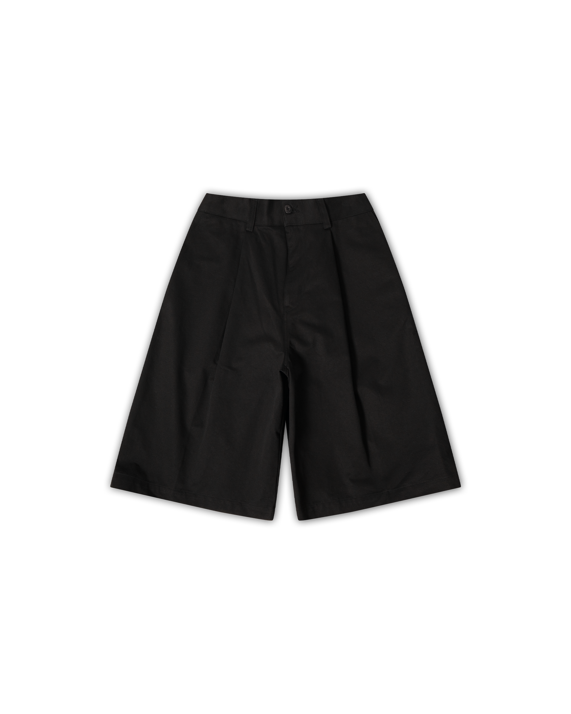 Pintuck Wide Shorts - Black